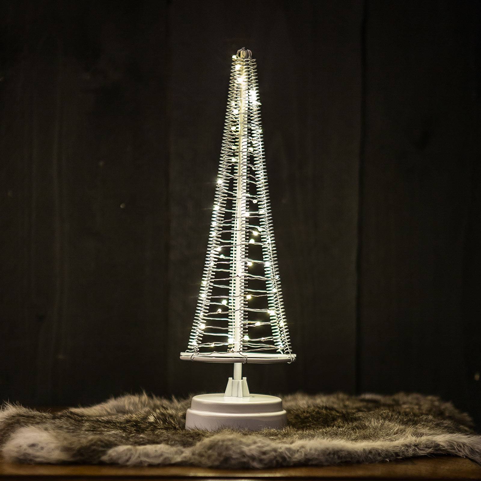 Tre Santa’s Tree ledning sølv høyde 33,5 cm