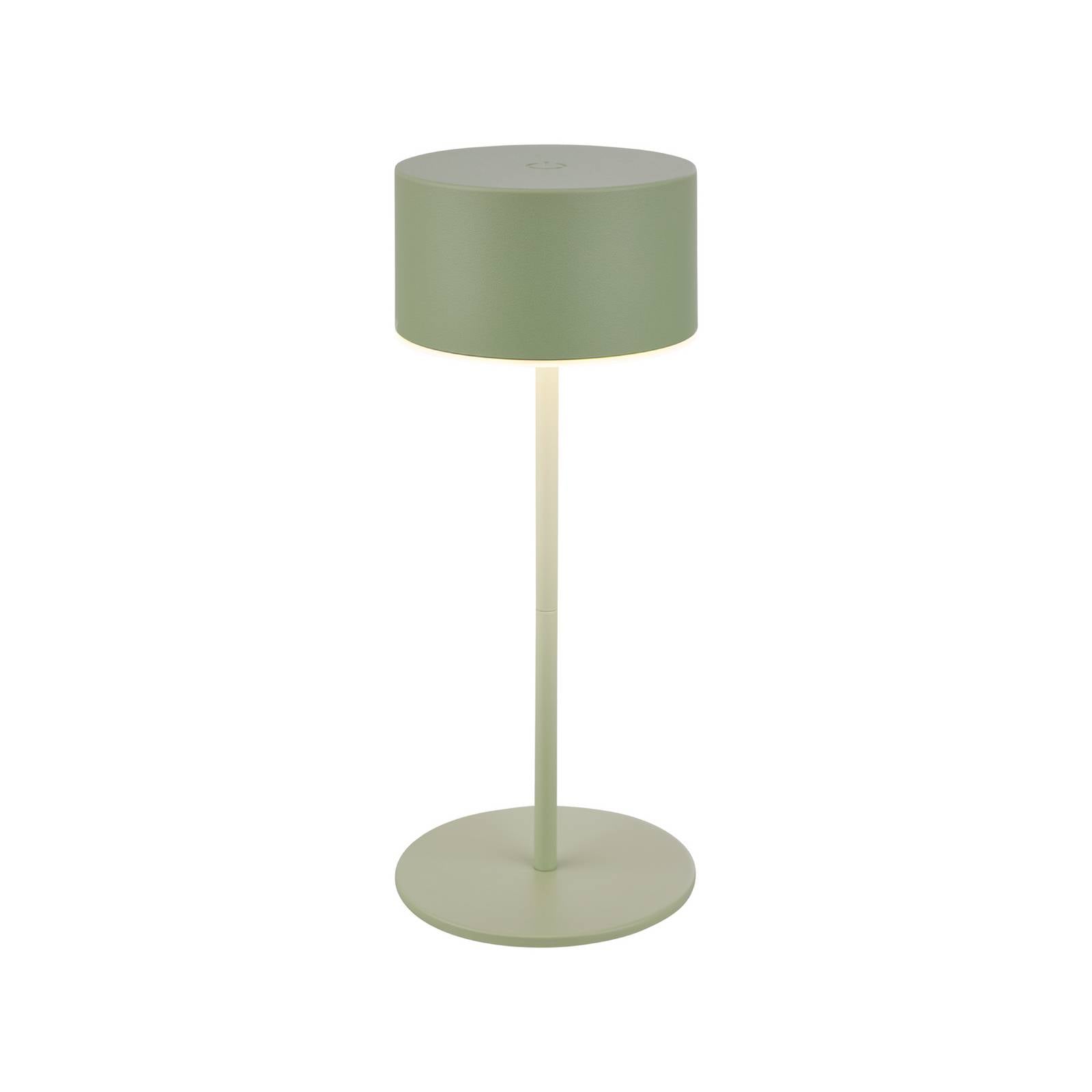 LED-Akku-Tischleuchte Kira, grün, Höhe 19 cm, IP44, touchdim