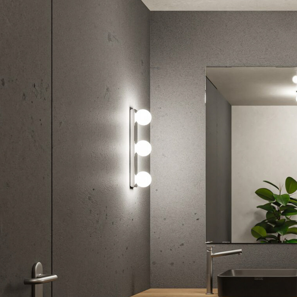 Paulmann Gove 3 vägglampa IP44 dimbar Krom/Satin, metallisk från Paulmann