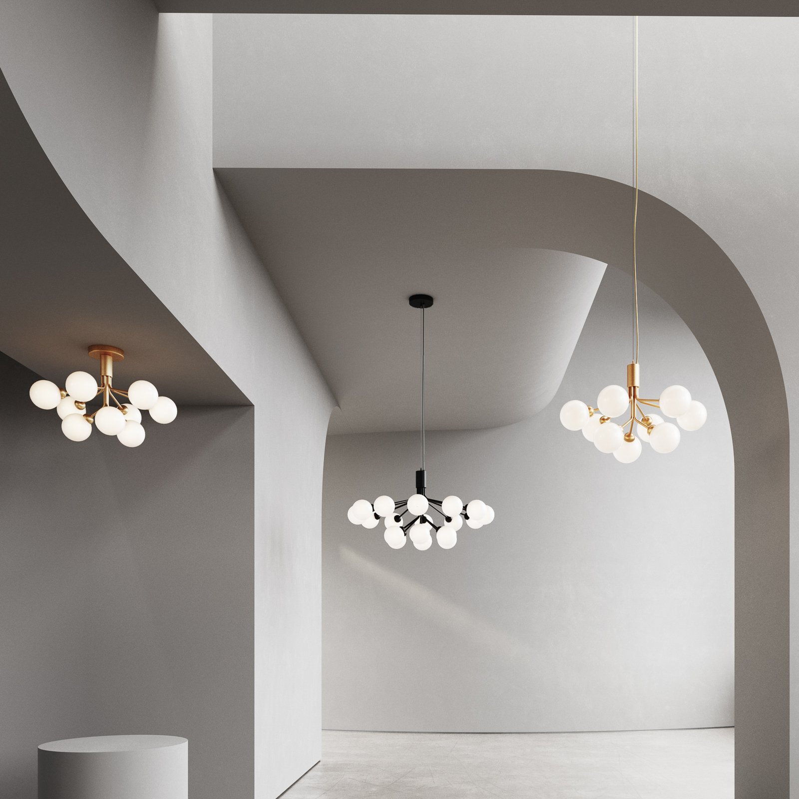 Apiales 9 Mennyezeti Lámpa Brushed Brass - Nuura