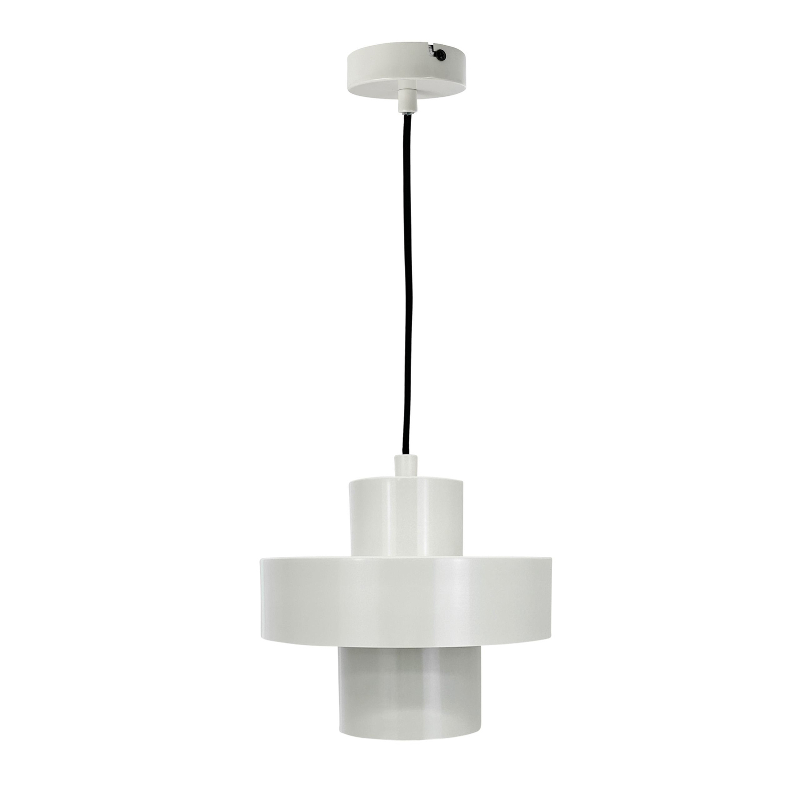 Dyberg Larsen hanging light Stoke, putty white, Ø 20 cm, metal