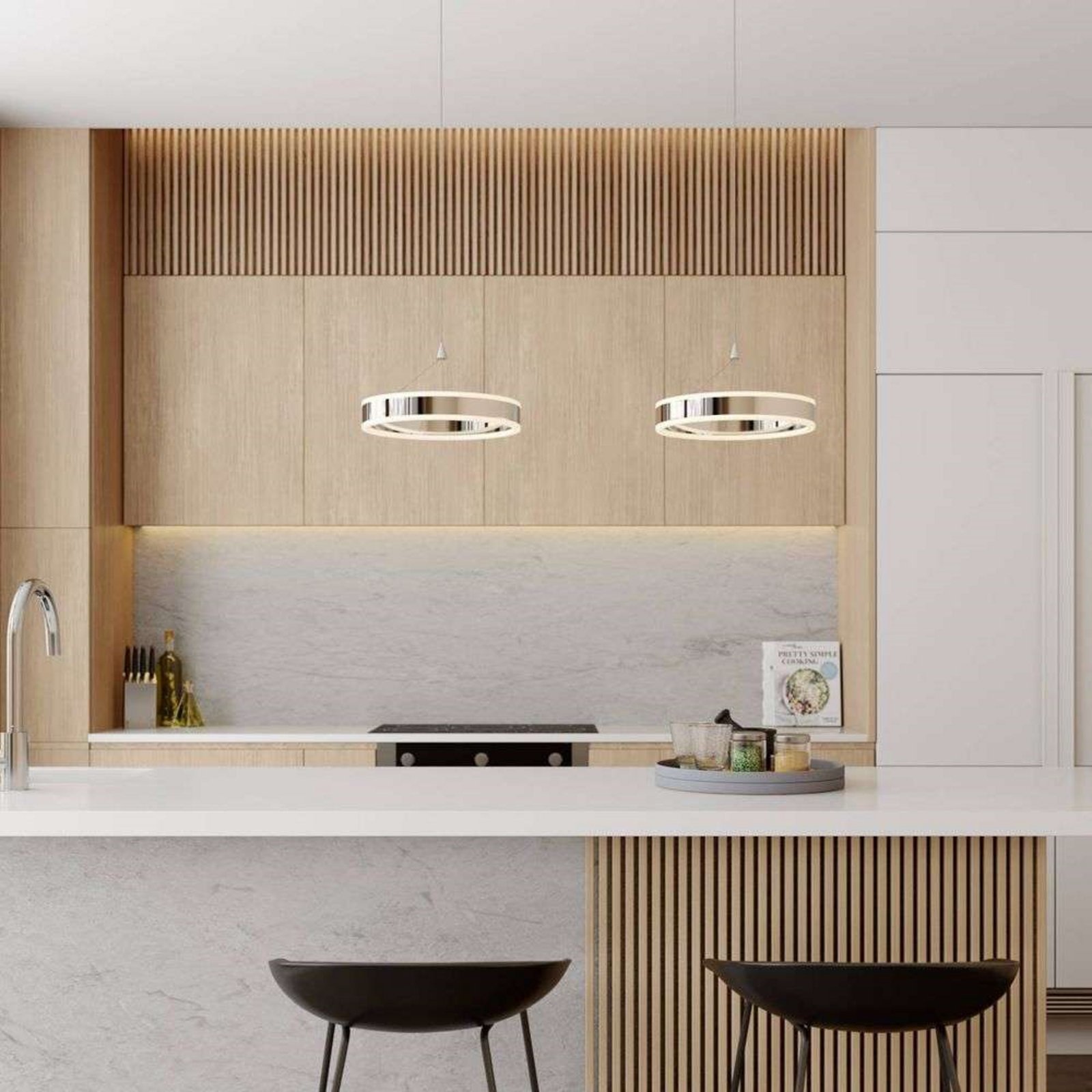 Lyani Hanglamp L85 Chrome/White - Lucande