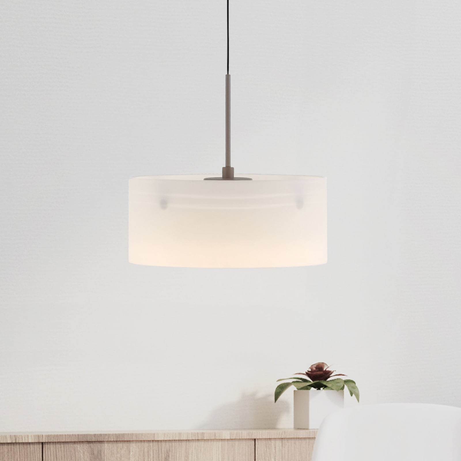 LED pakabinamas šviestuvas „MARIKA“, smėlio spalvos/baltas, skersmuo 20 cm,