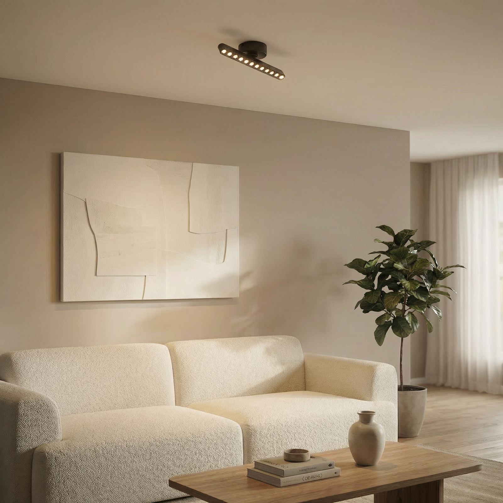 Lindby LED reflektor Eldrin, čierny, 1 svetlo, svetelné body