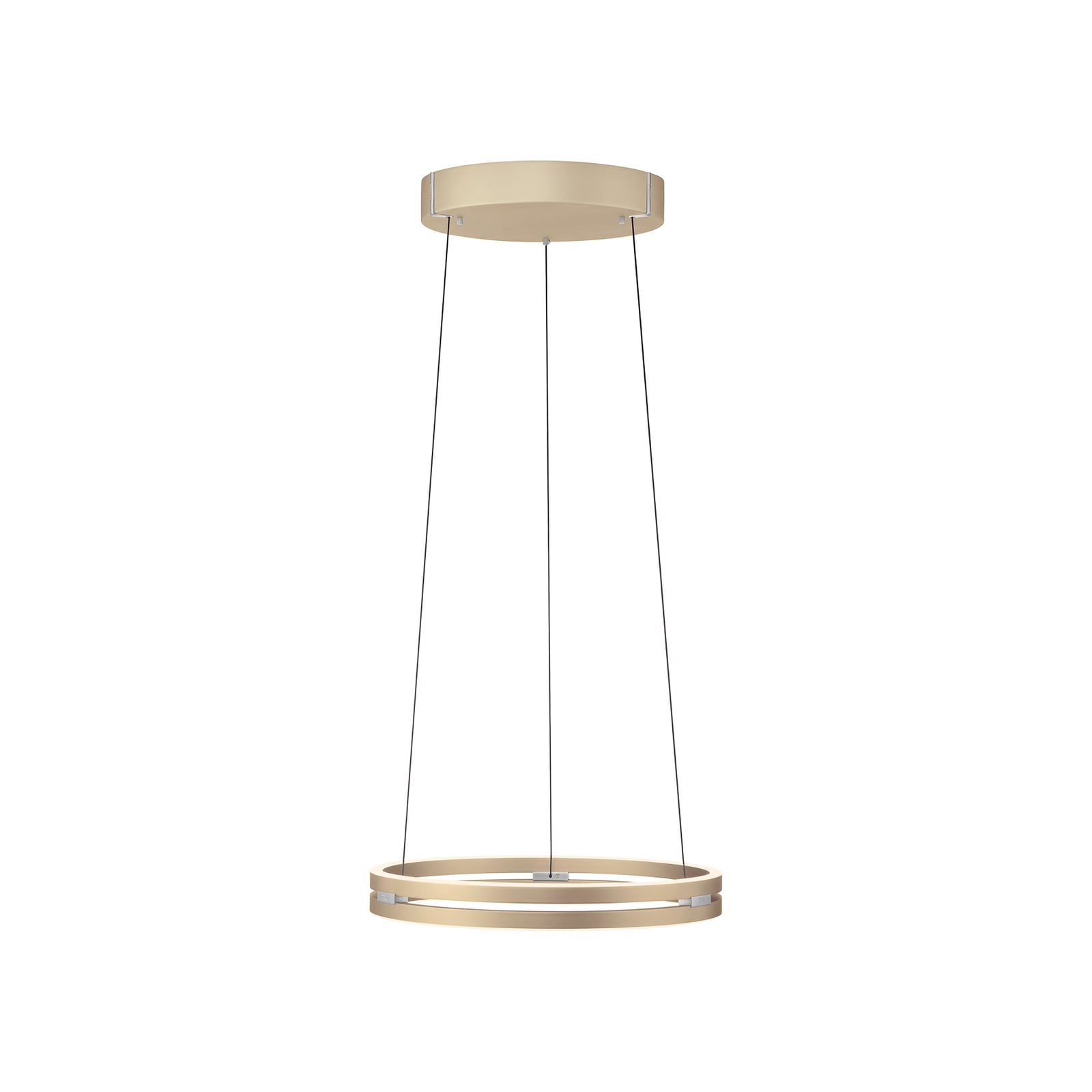 E-Loop LED-Hängelampe, ivory gold, Ø 50 cm, Alu, CCT - PURE E-Loop LED-Hängelampe, ivory gold, Ø 50 cm, Alu, CCT - PURE