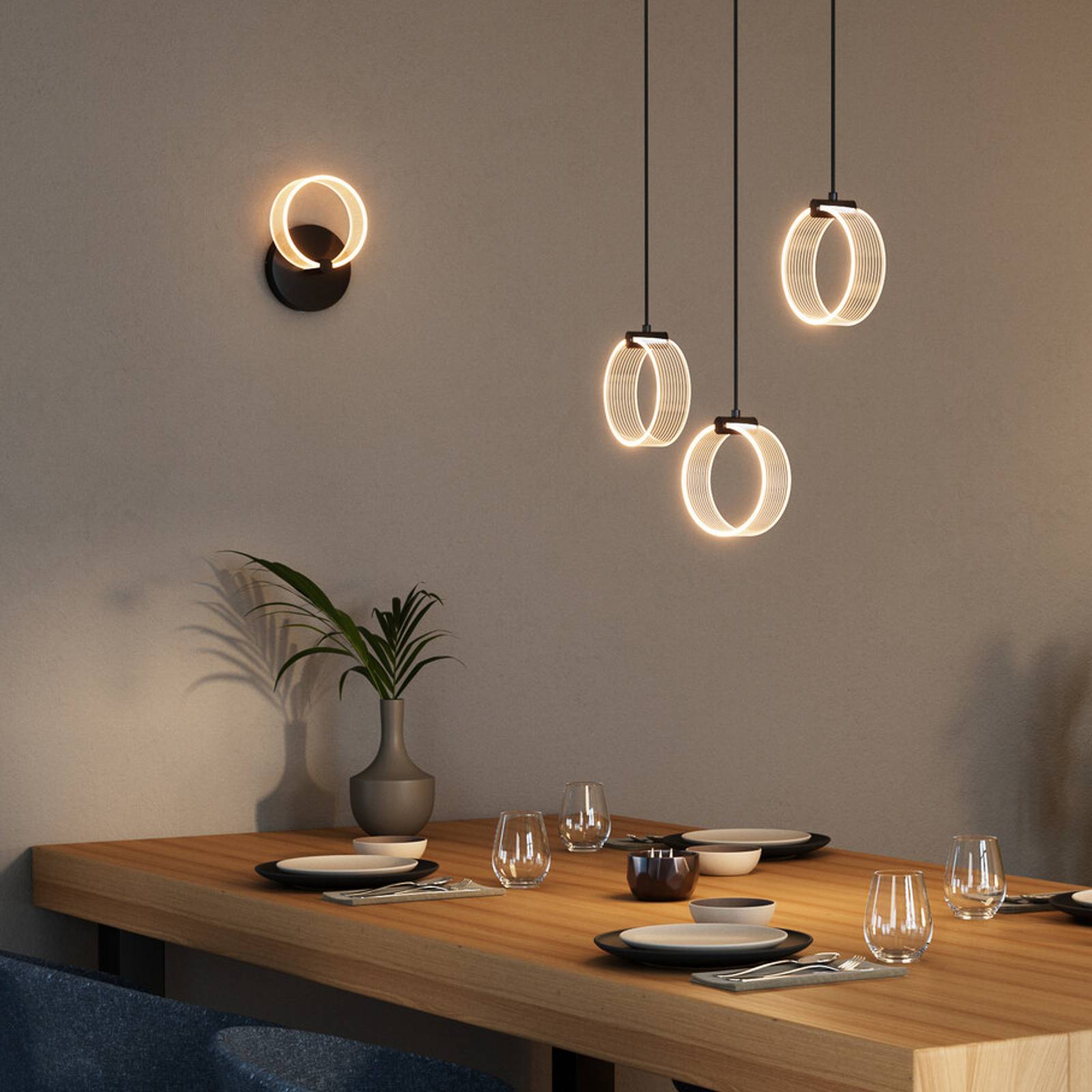 Lampa ścienna LED OSRAM Decor Circle, CCT, czarna