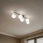 Sieninis šviestuvas „Drum“, kavos spalvos, stiklas, ilgis 80 cm, 5 lemputės, G9