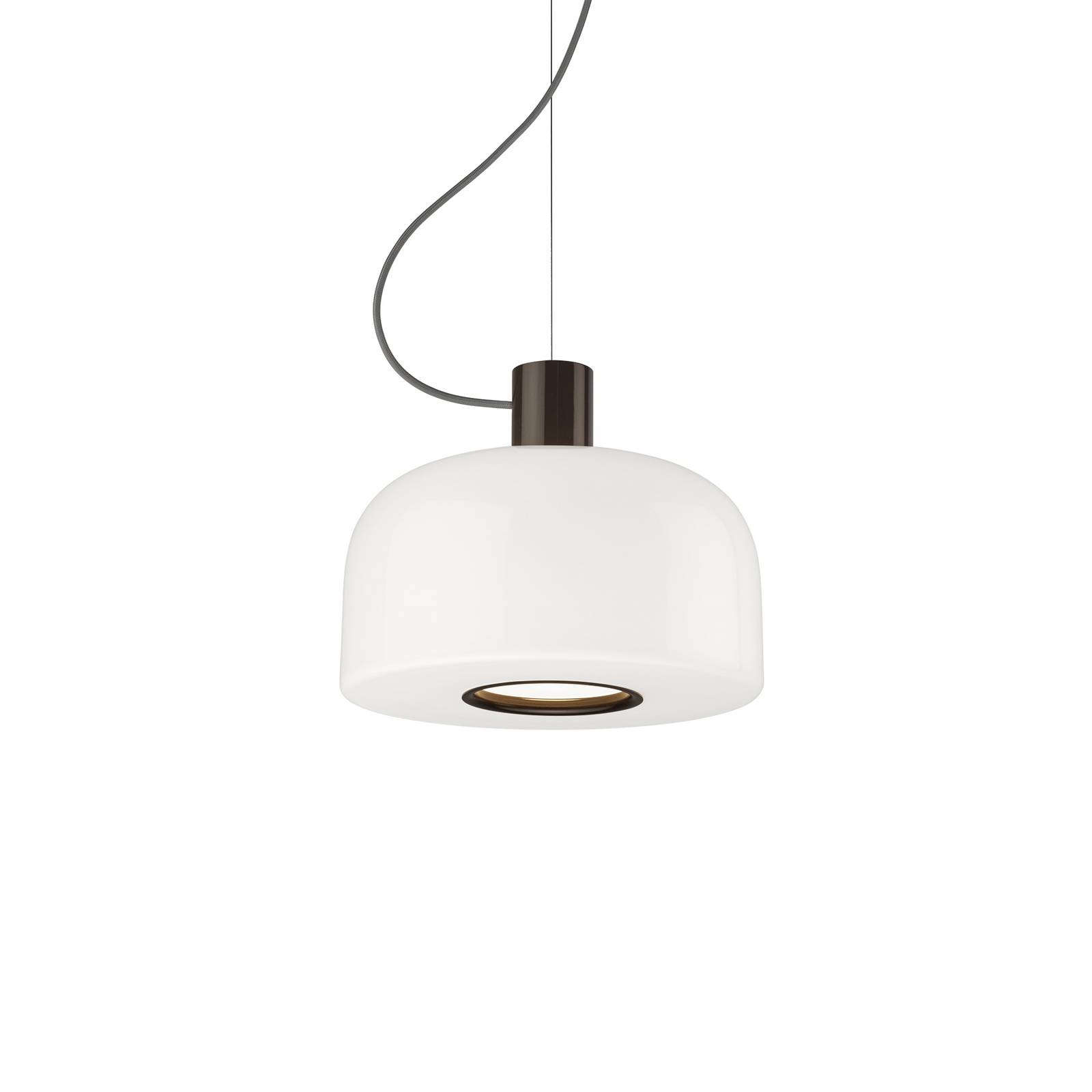 Flos Hängeleuchte Bellhop Glass S1, schokobraun, Ø 33 cm