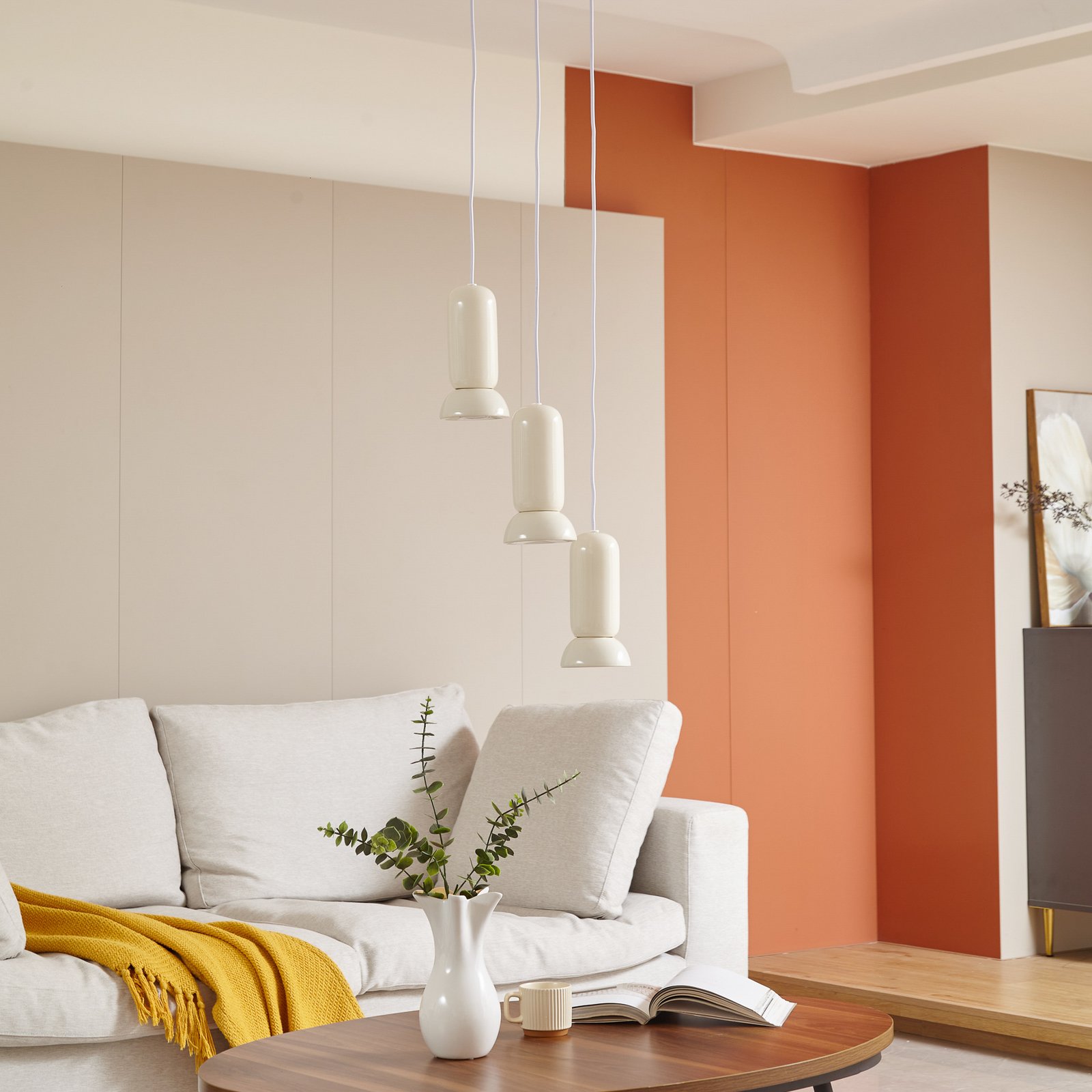 Kerimi 3 Pendel Creme - Lindby