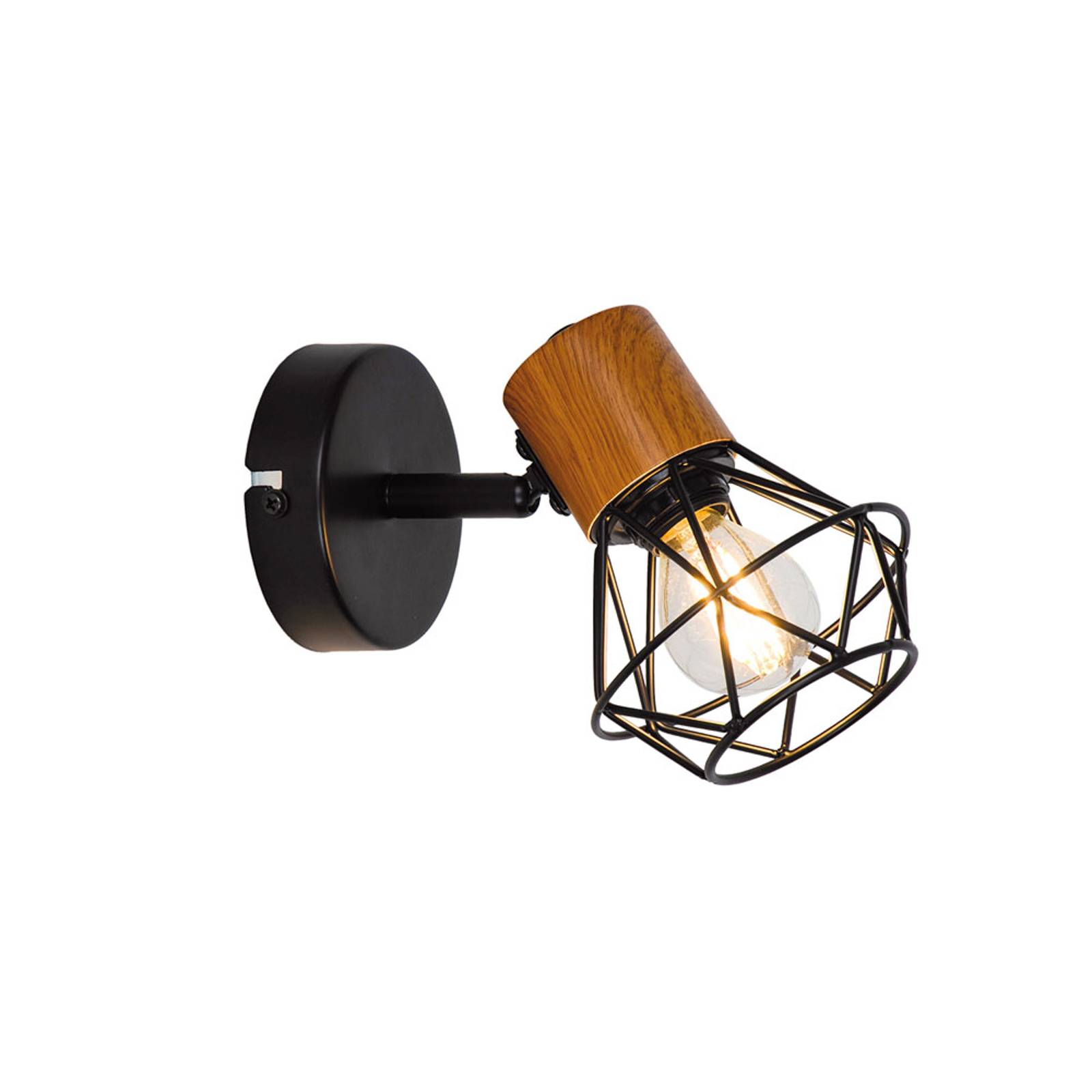 Vega wall lamp with a cage lampshade