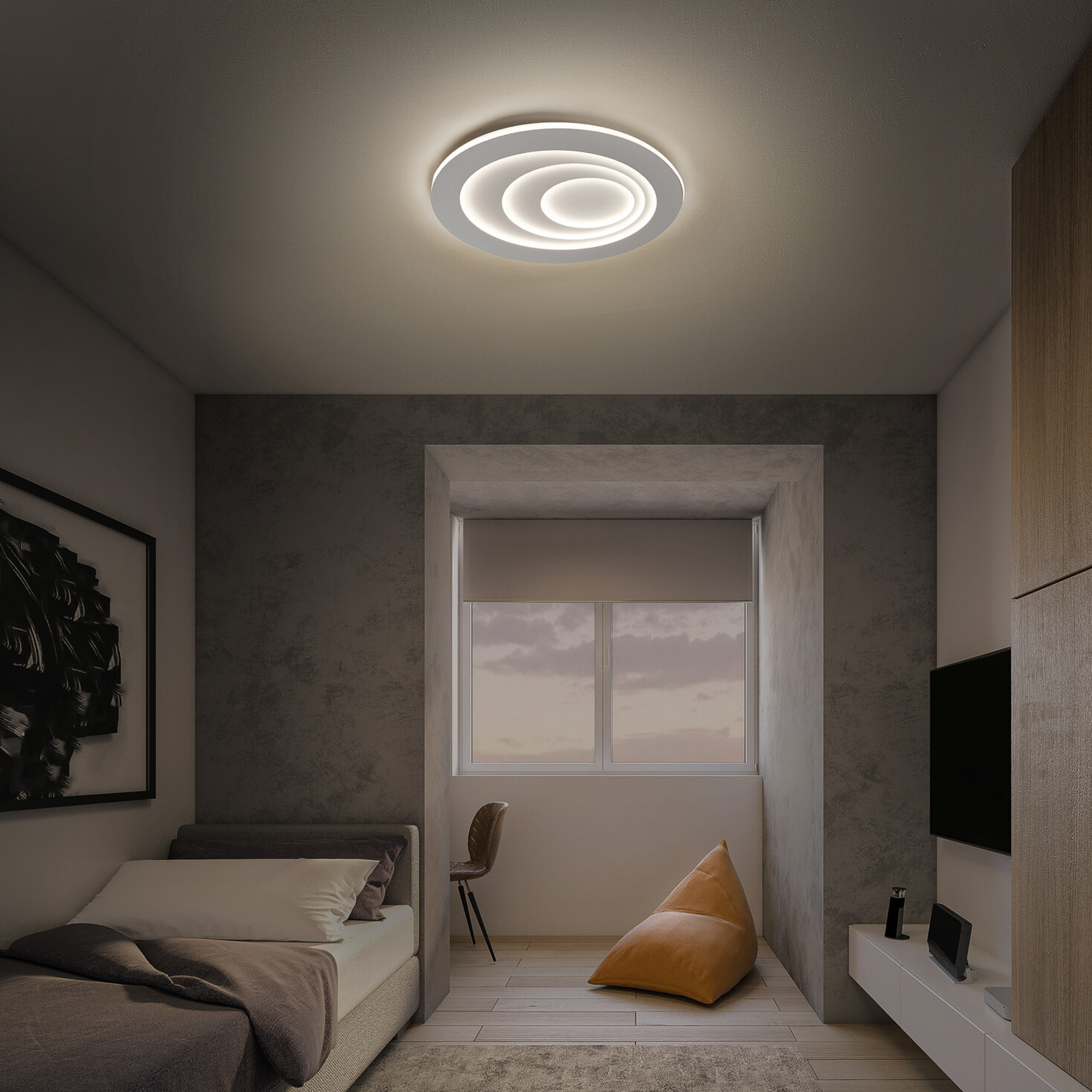LEDVANCE Orbis Spiral Oval LED ceiling lamp 49x39cm