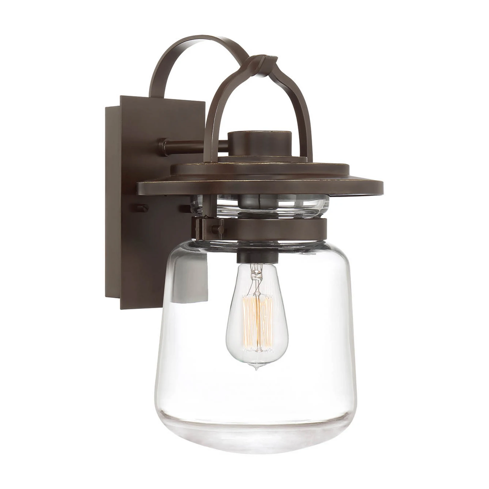 Außenwandlampe Lasalle, schwarz/klar, 39,3cm hoch