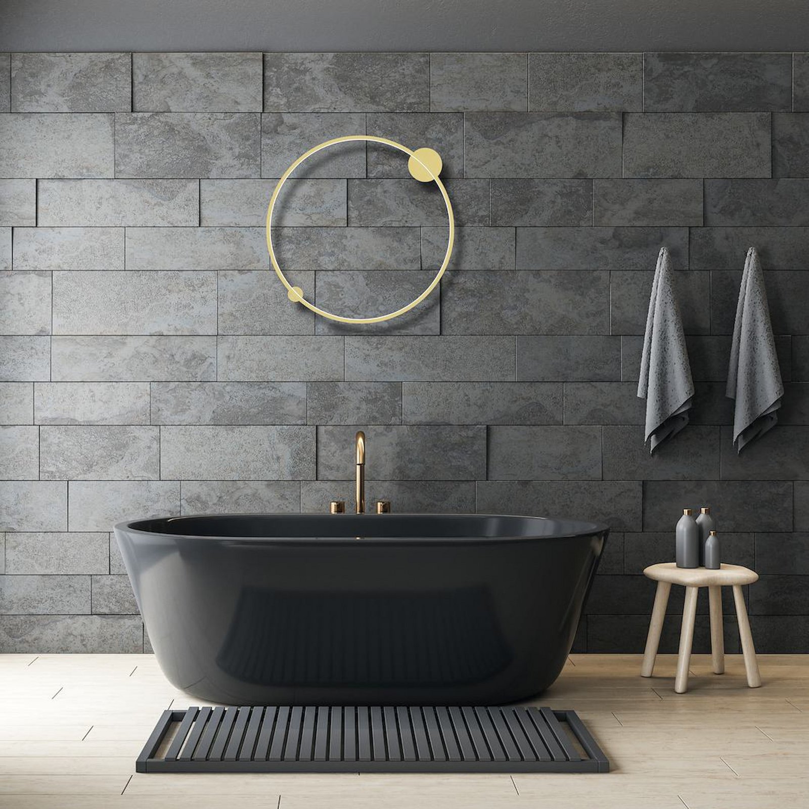 LED-Deckenleuchte Saturno, gold, Ø 80 cm, Metall, 4.000 K