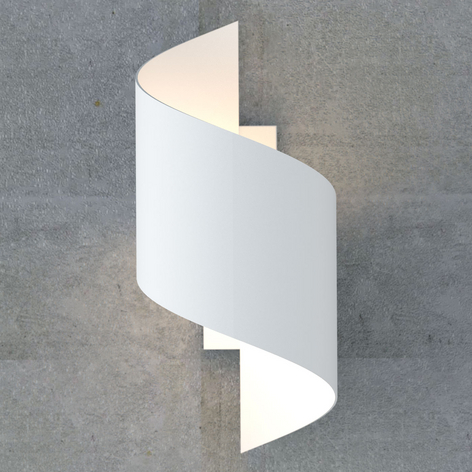 Wandlampe Spiner in Spiralform aus Stahl, weiß