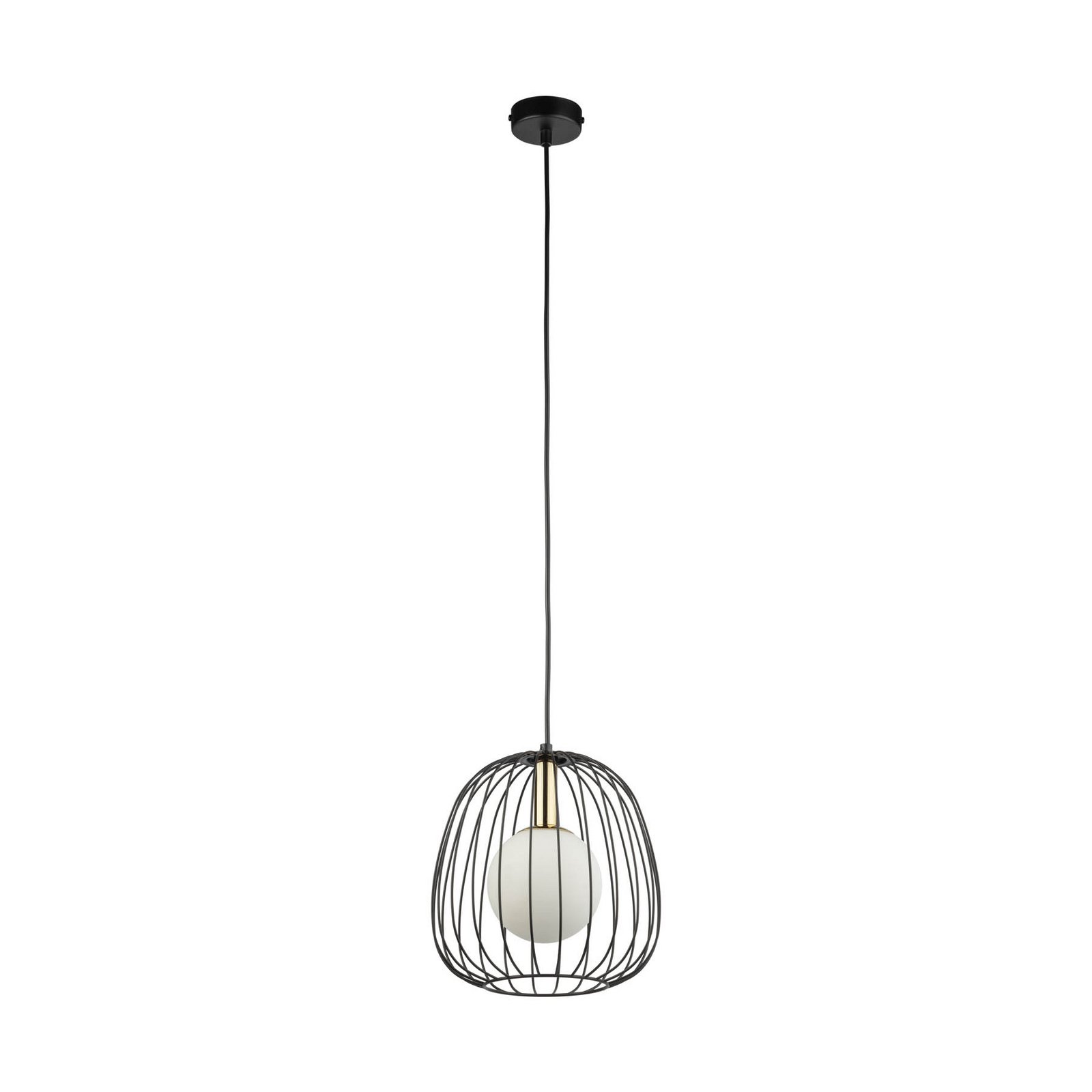 Bell S pendant light, Ø 24 cm, 1-bulb, black/gold/white