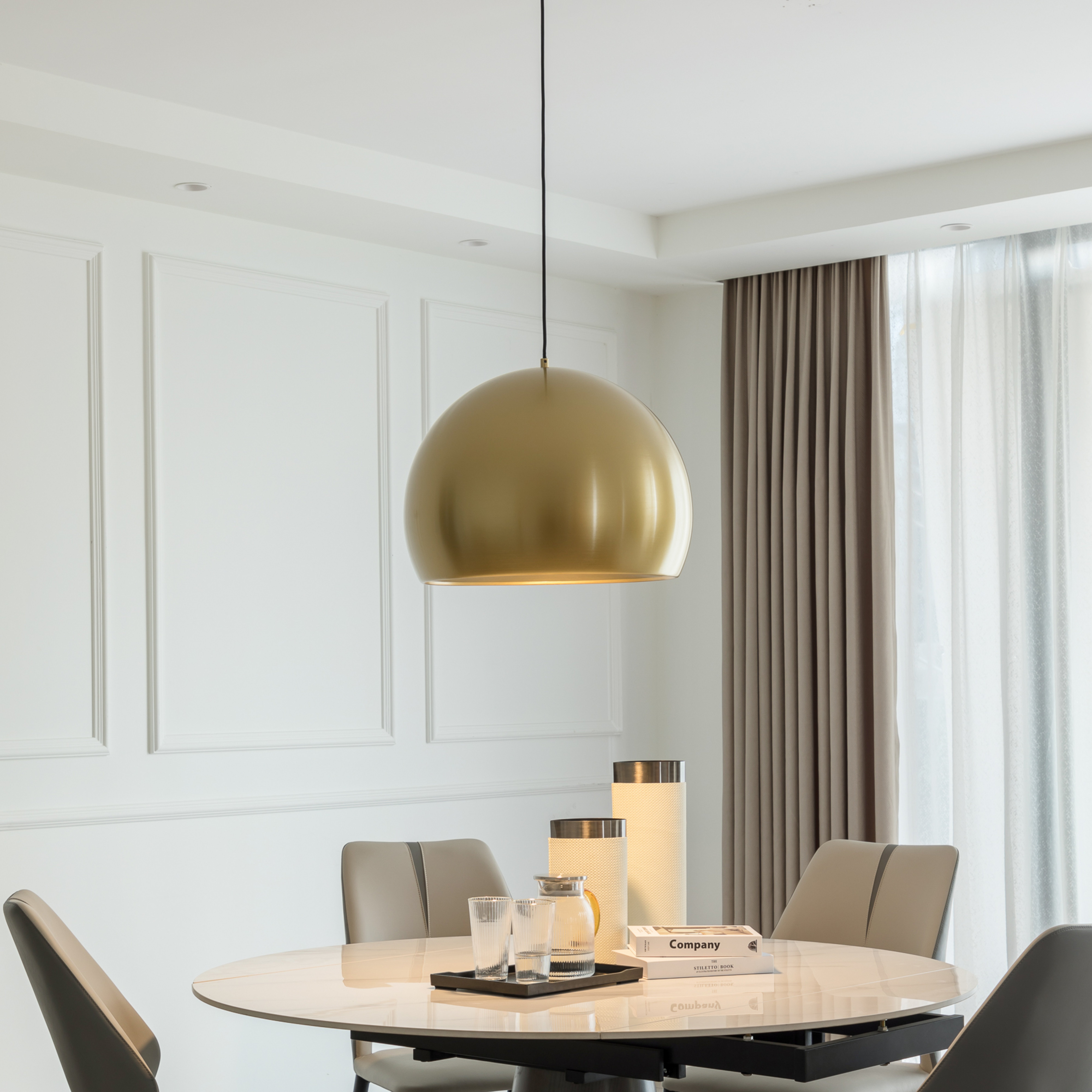 Lucande suspension LED Lythara, or, Ø 50 cm, aluminium