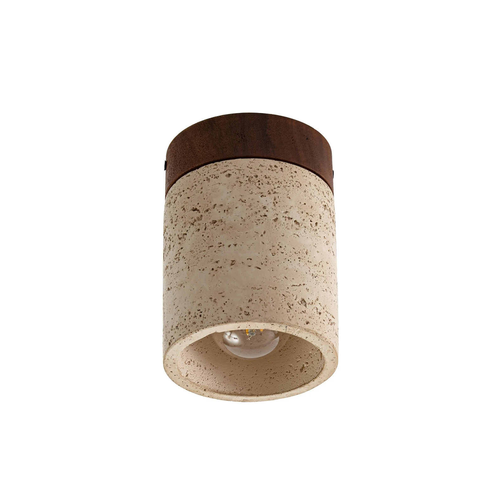 Lucande taklampe Carlotta, Ø 12 cm, beige, betong, E27