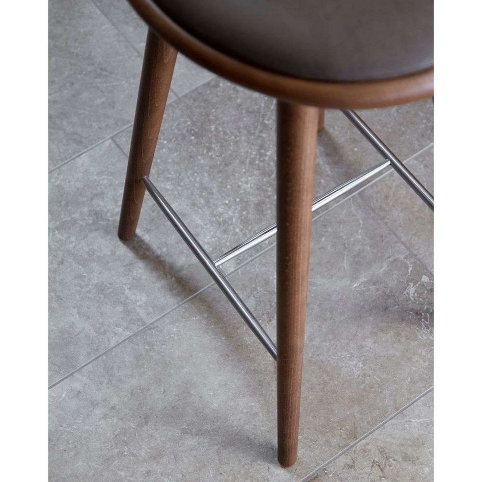 High Stool H69 Brown Stained Beech - Mater