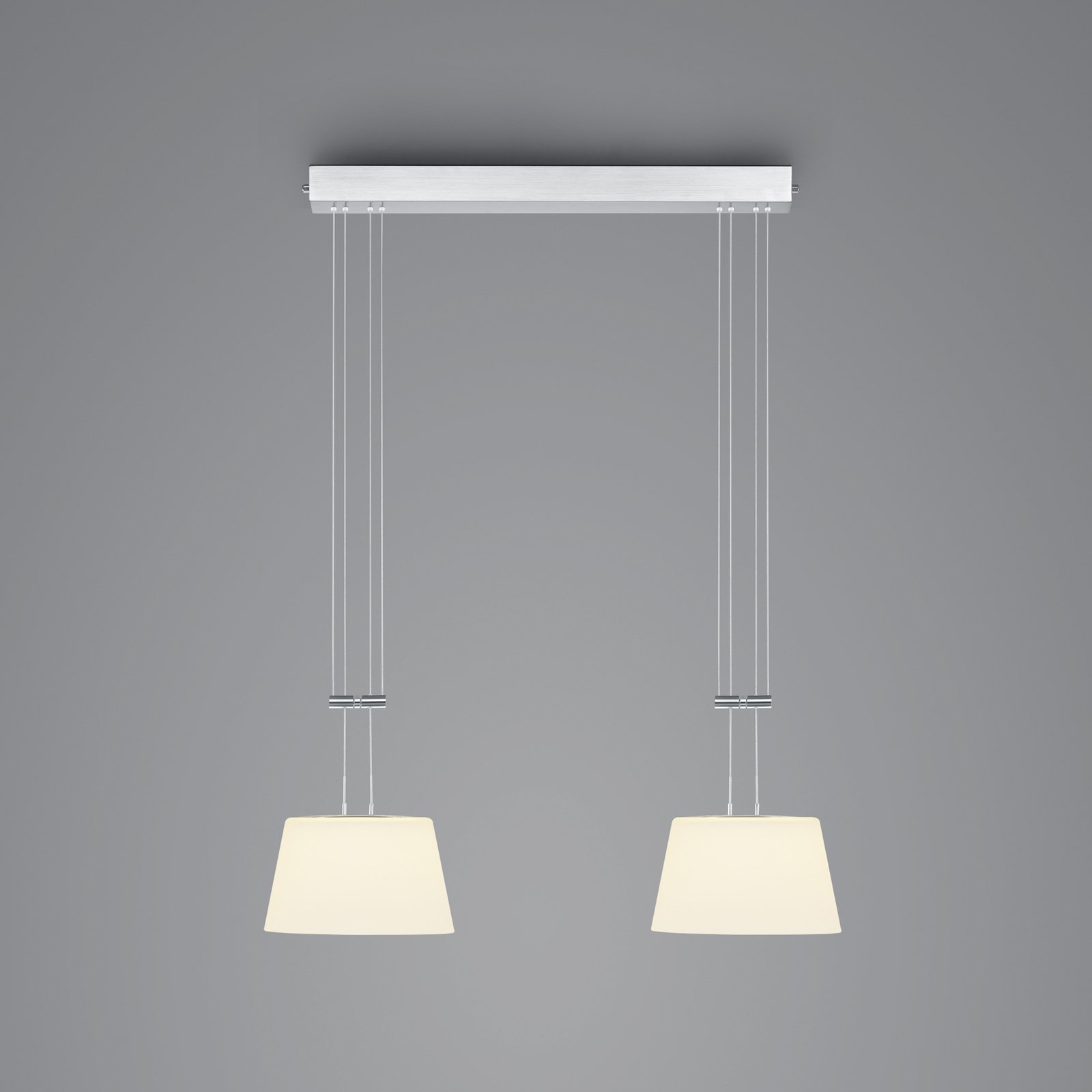 BANKAMP LED hanglamp, 2-lamps, nikkel