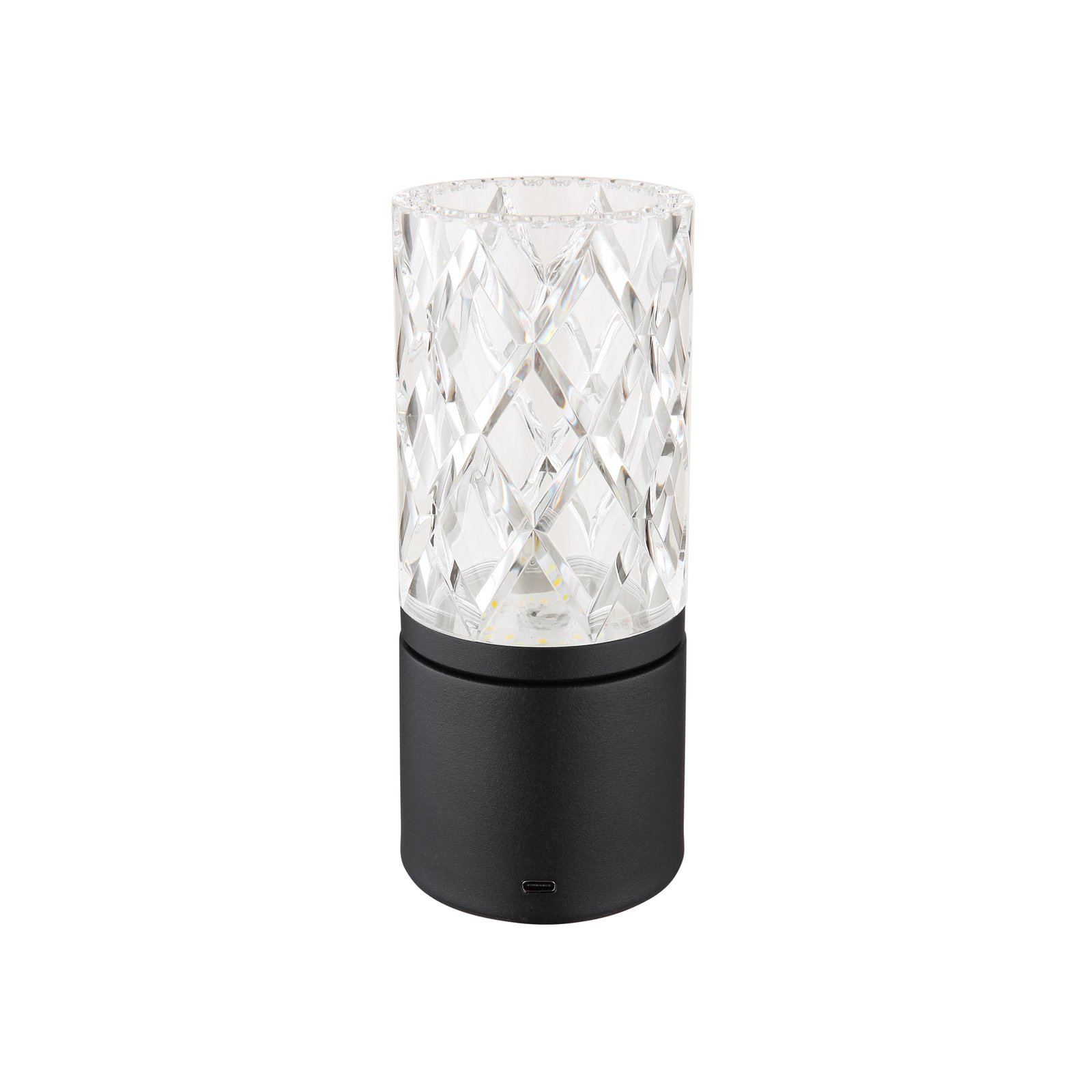LED-es újratölthető asztali lámpa Lunki, matt fekete, magasság 19 cm, CCT
