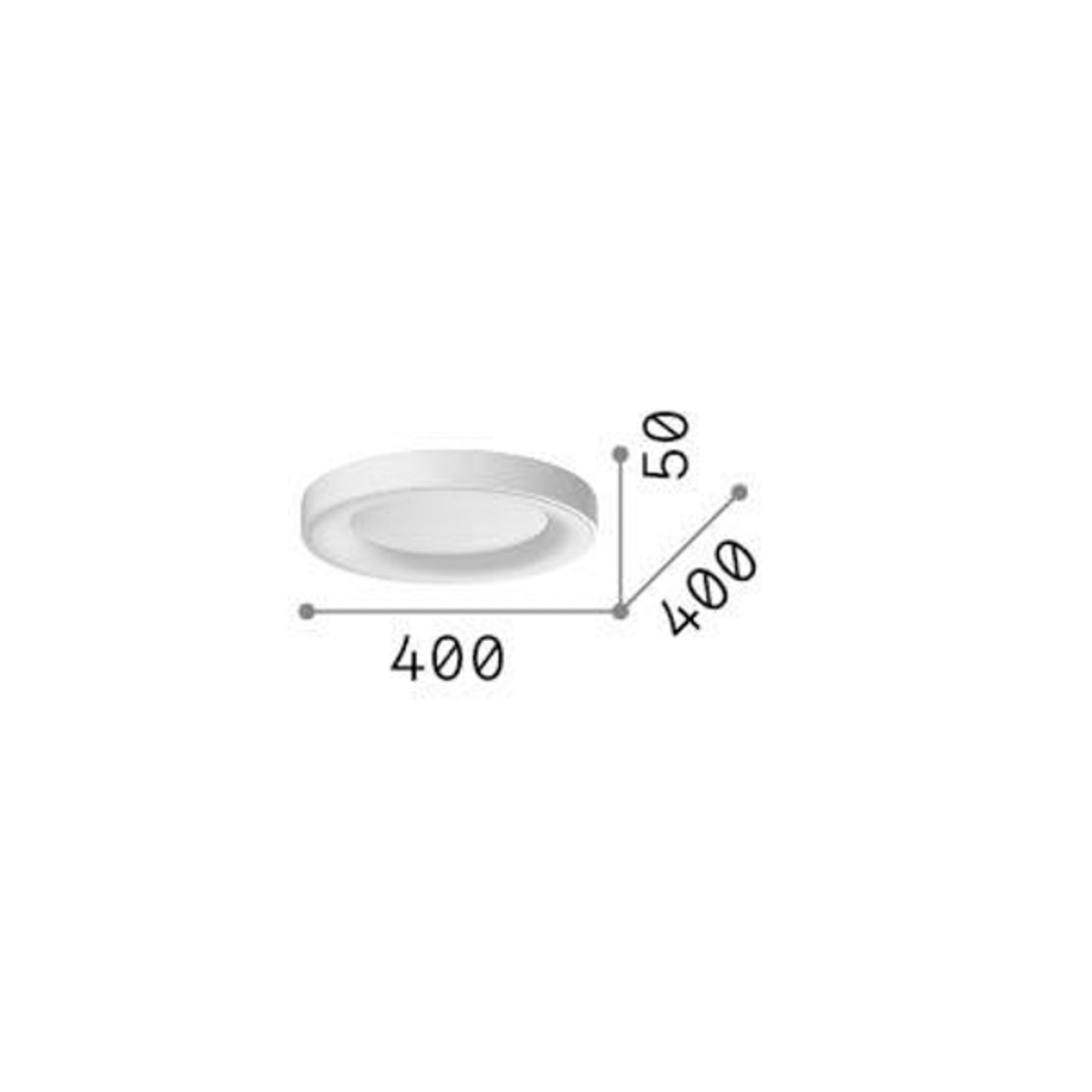Ideal Lux LED stropné svietidlo Planet, biele, Ø 40 cm, kov
