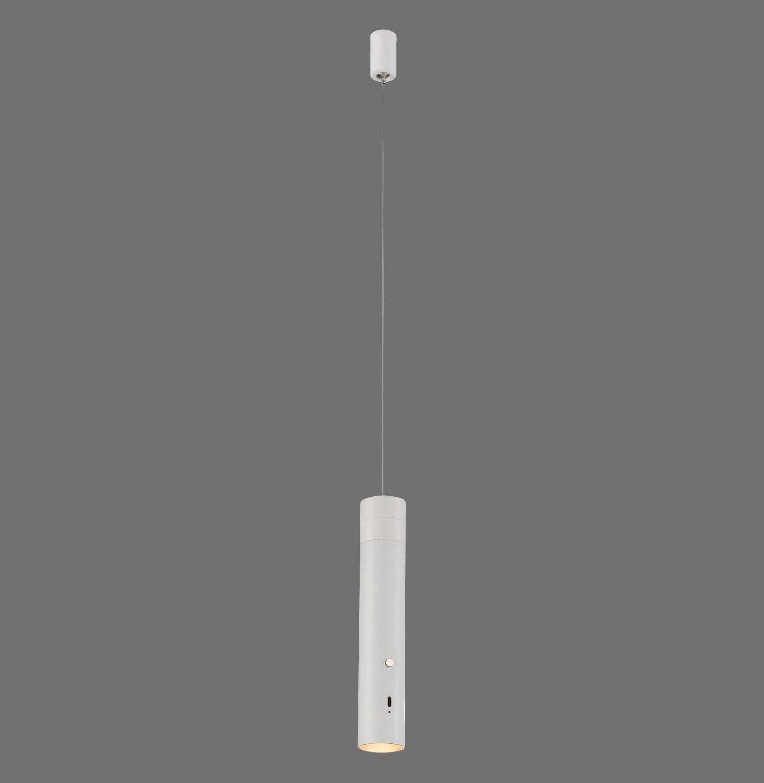 JUST LIGHT. Suspension LED rechargeable Attach, blanc, fer