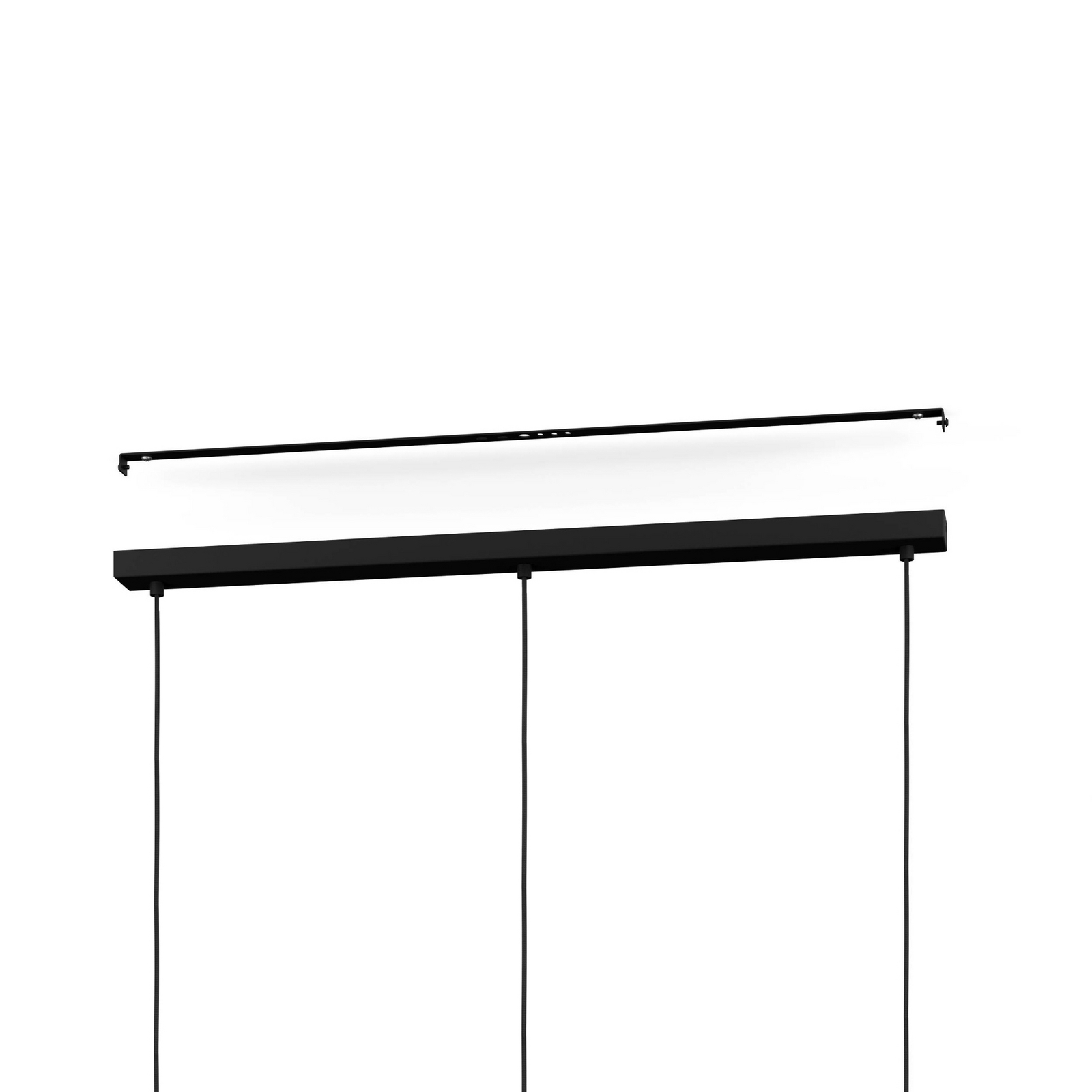 Oilella hanging light, black-brown, length 95 cm, glass, 3-bulb.