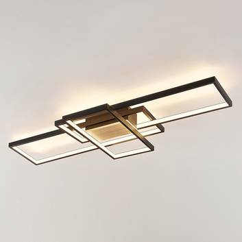 Lindby Emiljan LED plafondlamp, zwart mat