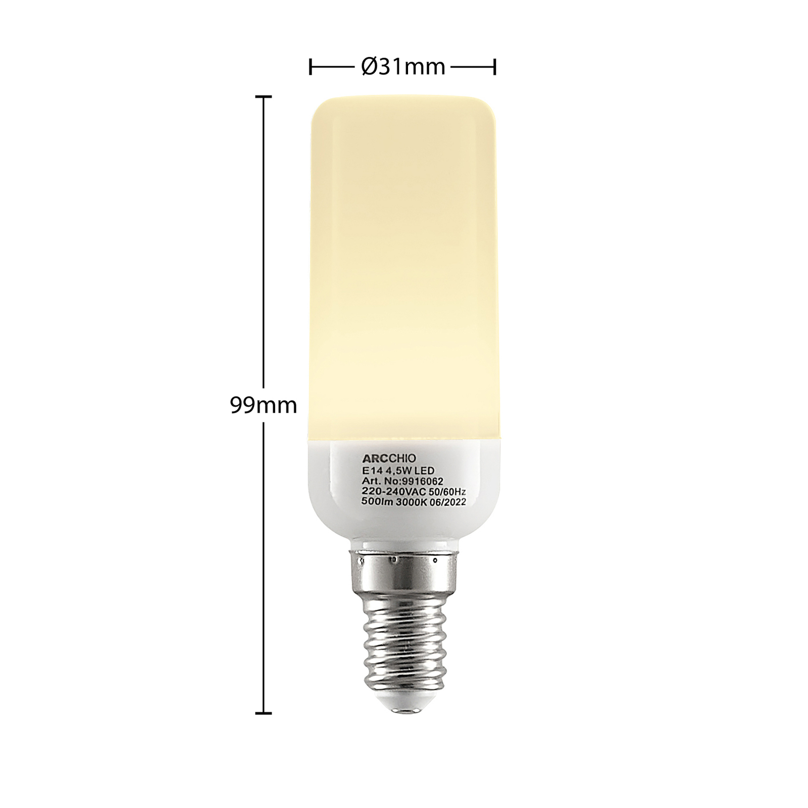 Arcchio LED trubková žárovka E14 4,5W 3 000K 4ks