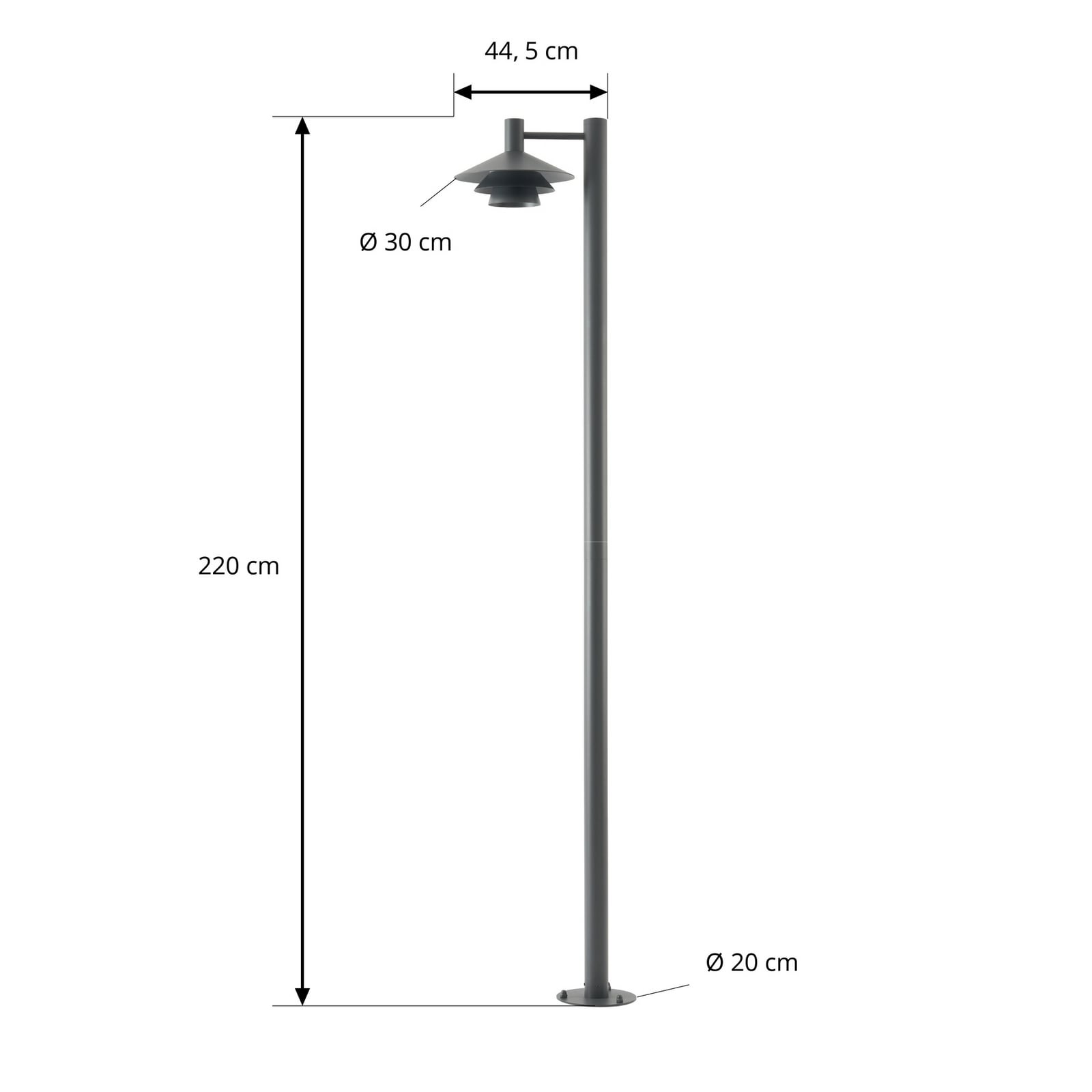 Montaro LED-Außenleuchte, anthrazit, 220 cm, IP54, Aluminium - Lucande