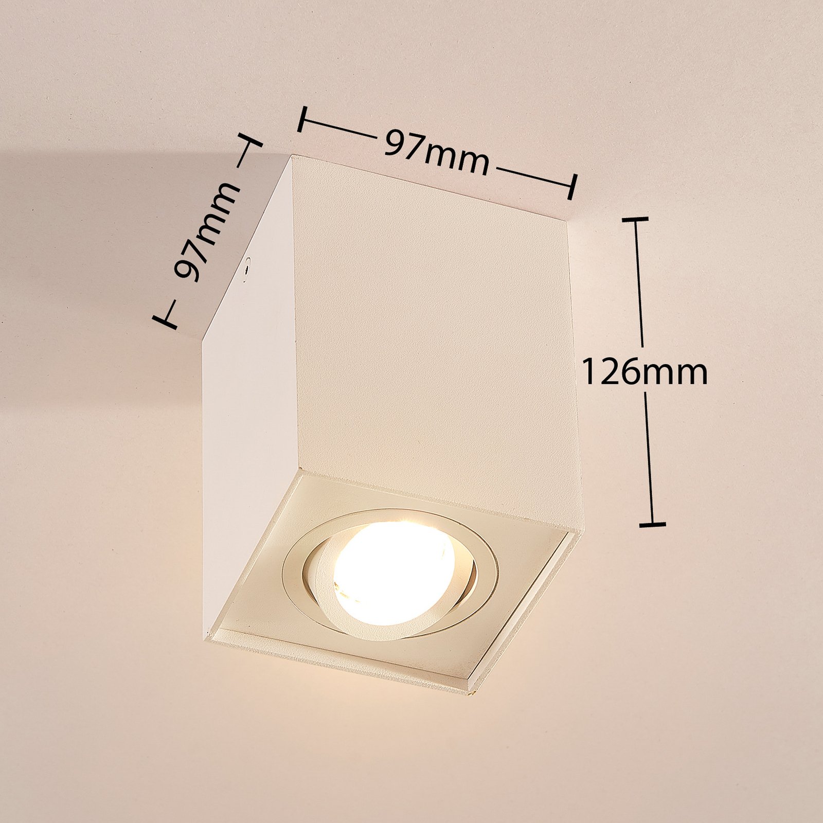 Arcchio Jolina stropna svjetiljka, set od 2 komada, kvadratna, bijela