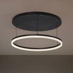 Lucande LED stropní svítidlo Orven, černé, Ø 50 cm, stmívatelné