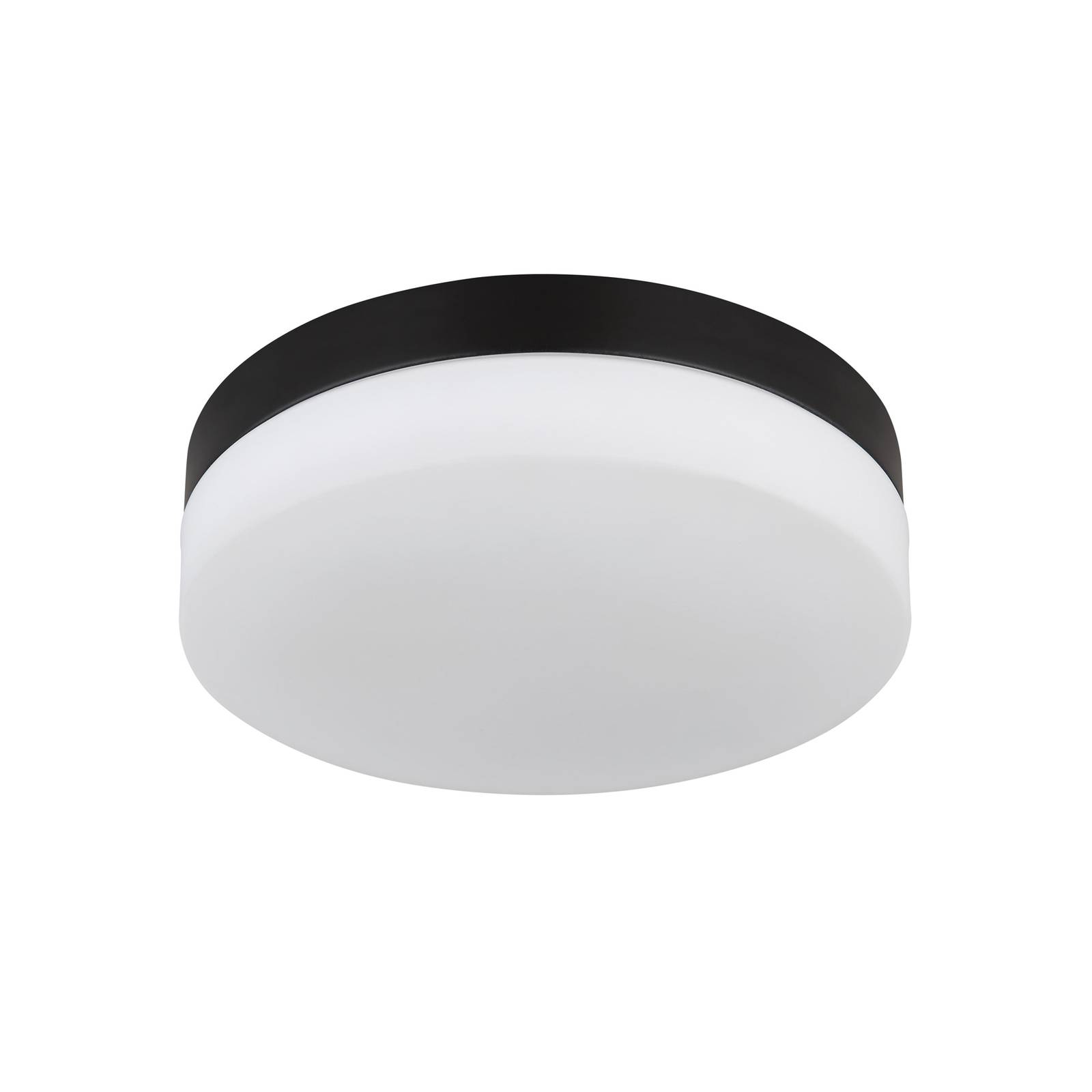 Außen-Deckenleuchte Vranos, schwarz matt, Ø 24 cm, Alu