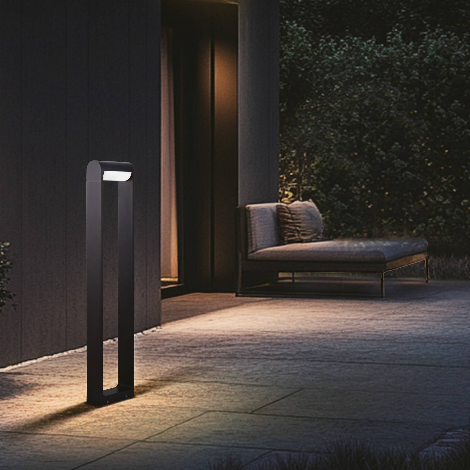 CMD 9051 Słupek ogrodowy LED, wysokość 80 cm, antracyt, IP65, metalowy