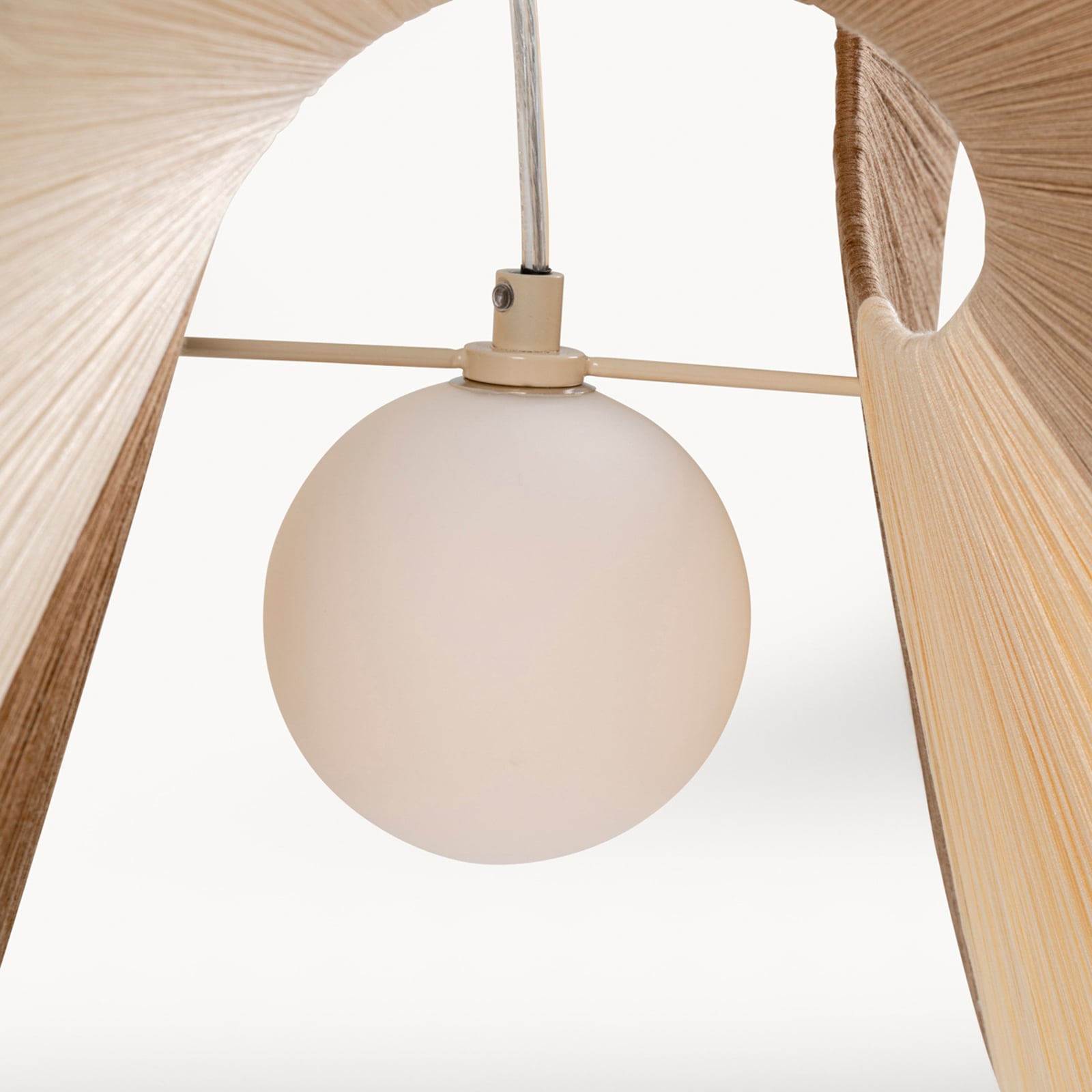 KARE Sella pendant light, beige, cotton/steel, G9 KARE Sella pendant light, beige, cotton/steel, G9