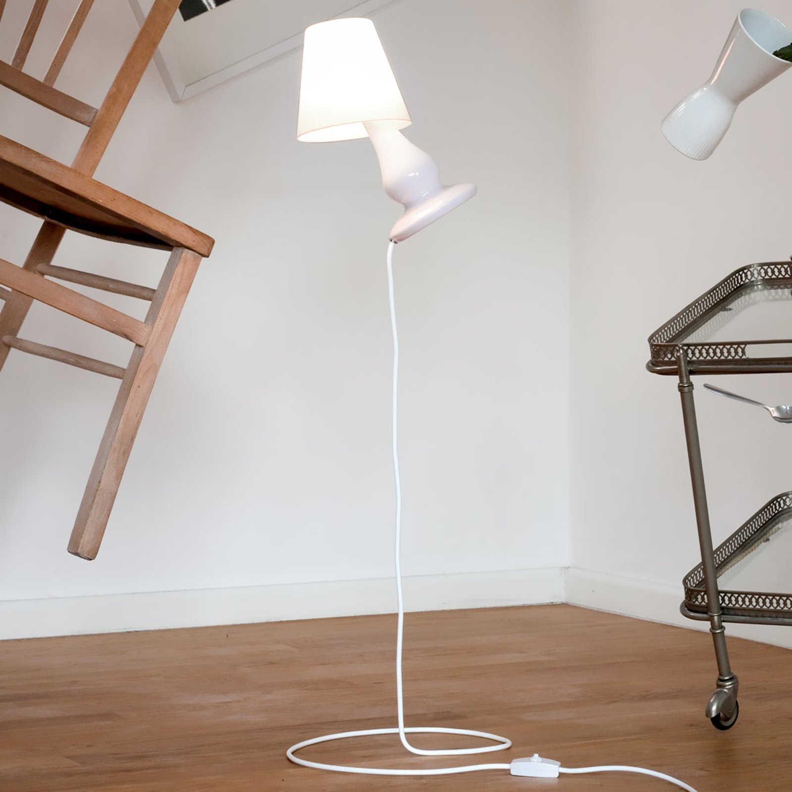 next Flapflap Floor - designer floor lamp, for Living / Dining Room, ABS, steel, E14, 40 W, energy efficiency: A++, H: 83 cm