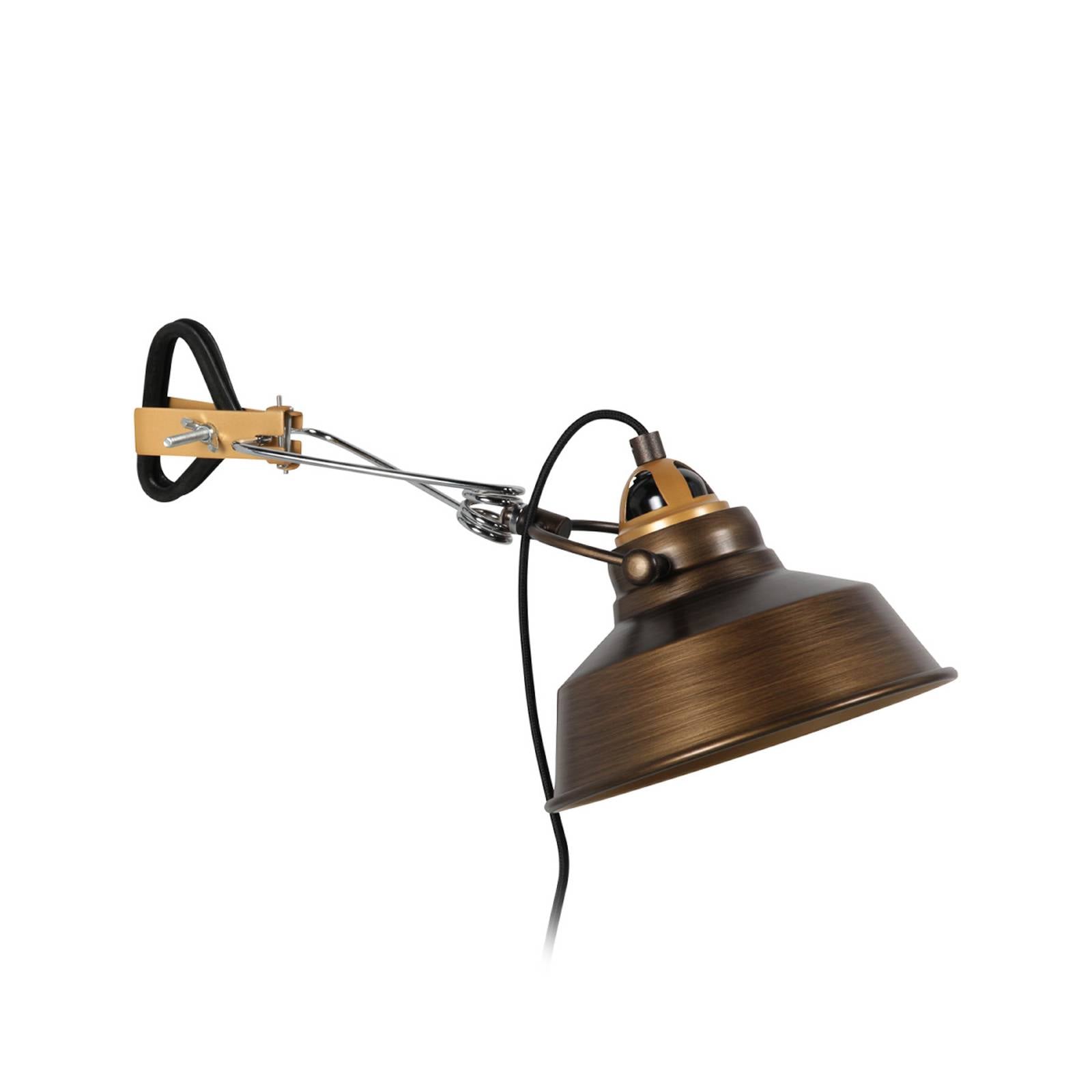 Wandleuchte Nove, bronze, Metall, Kabel, Stecker, E27