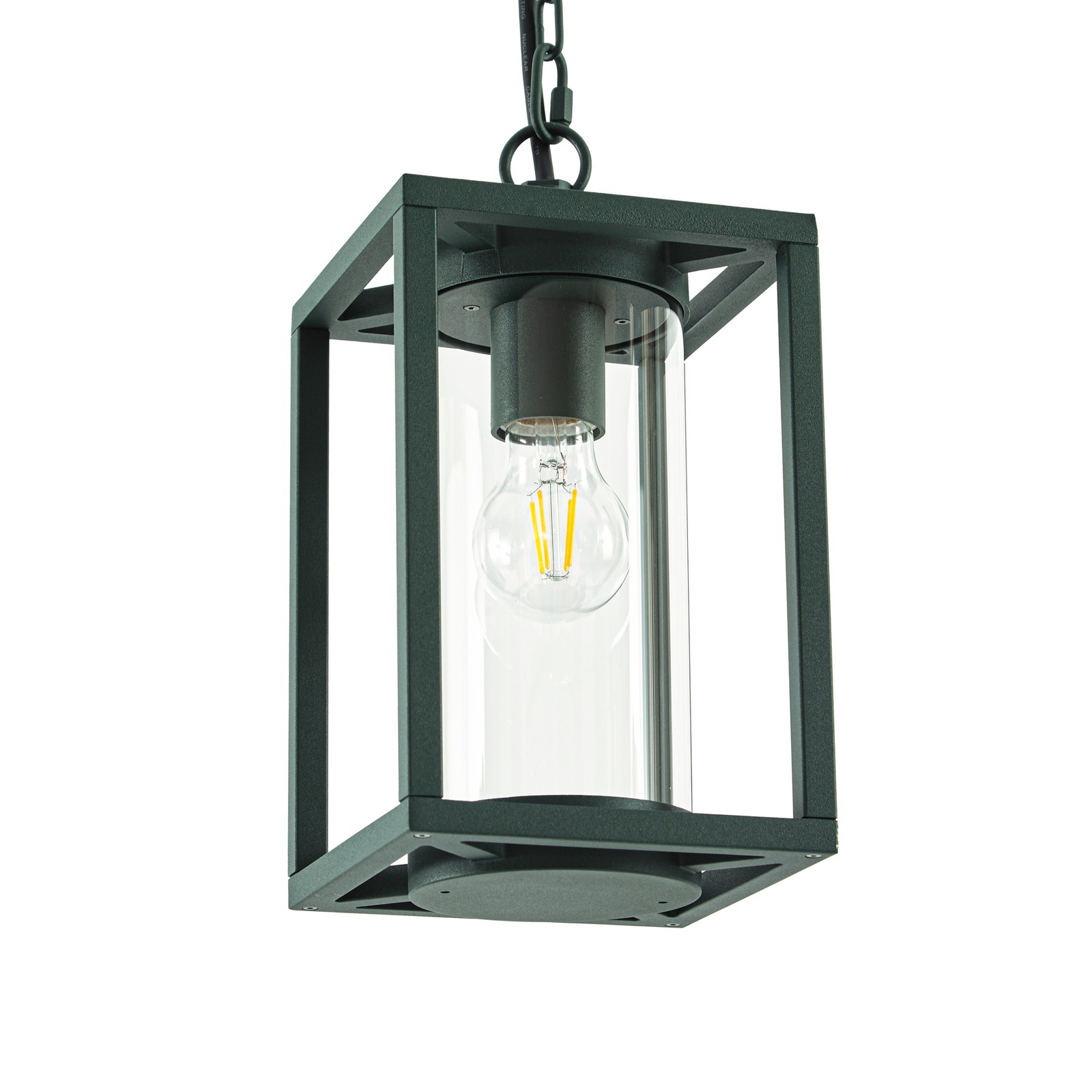 Lucande utendørs pendellampe Ferda, grønn, IP44, glass, E27