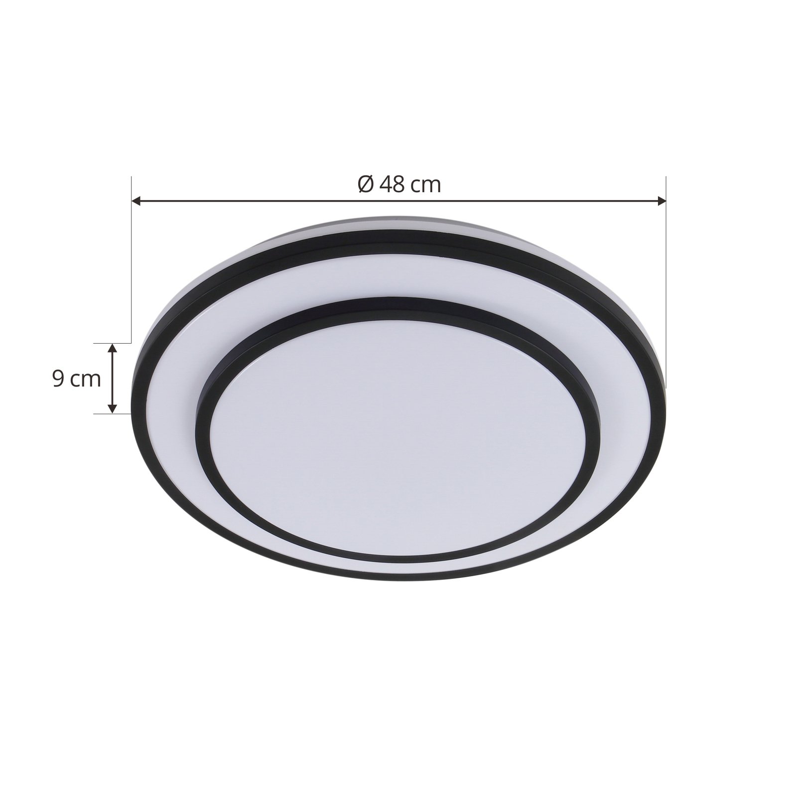 Duala LED Ceiling Lamp RGBW Remote Black/White - Lindby