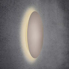 Escale Blade -LED-seinävalaisin, taupe, Ø 79 cm