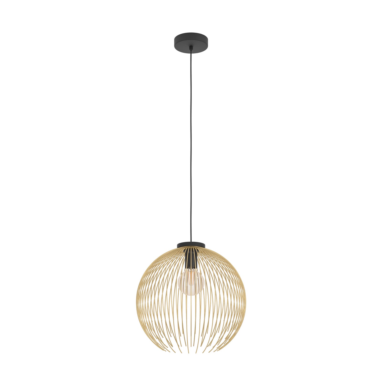 Suspension VENEZUELA, dorée/noire, Ø 40 cm, métal, E27