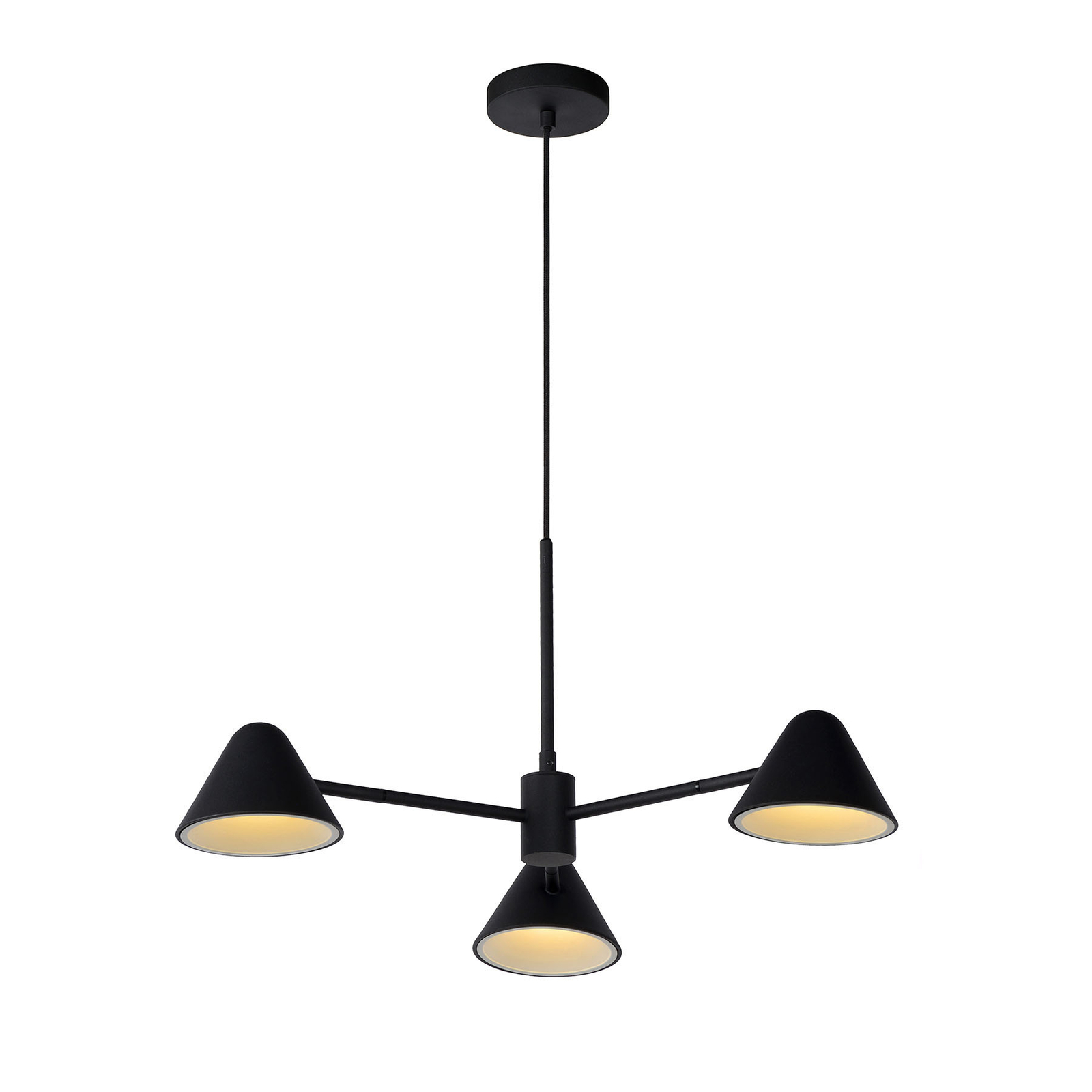 LED-Pendelleuchte Devon mit drei Kegelschirmen