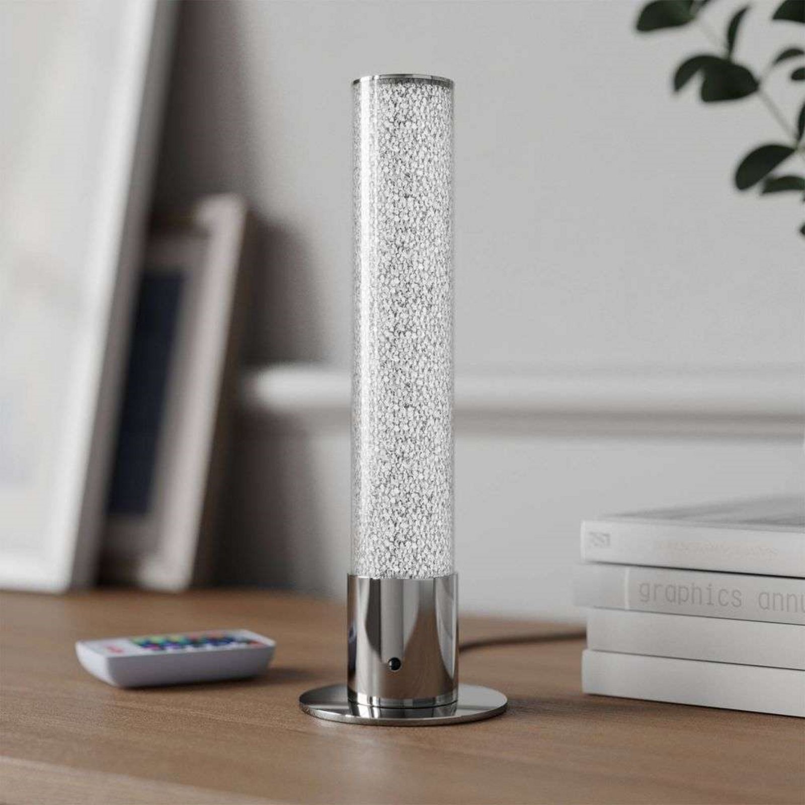 Fria Lampă de Masă Smart Home Transparent/Chrome - Lindby