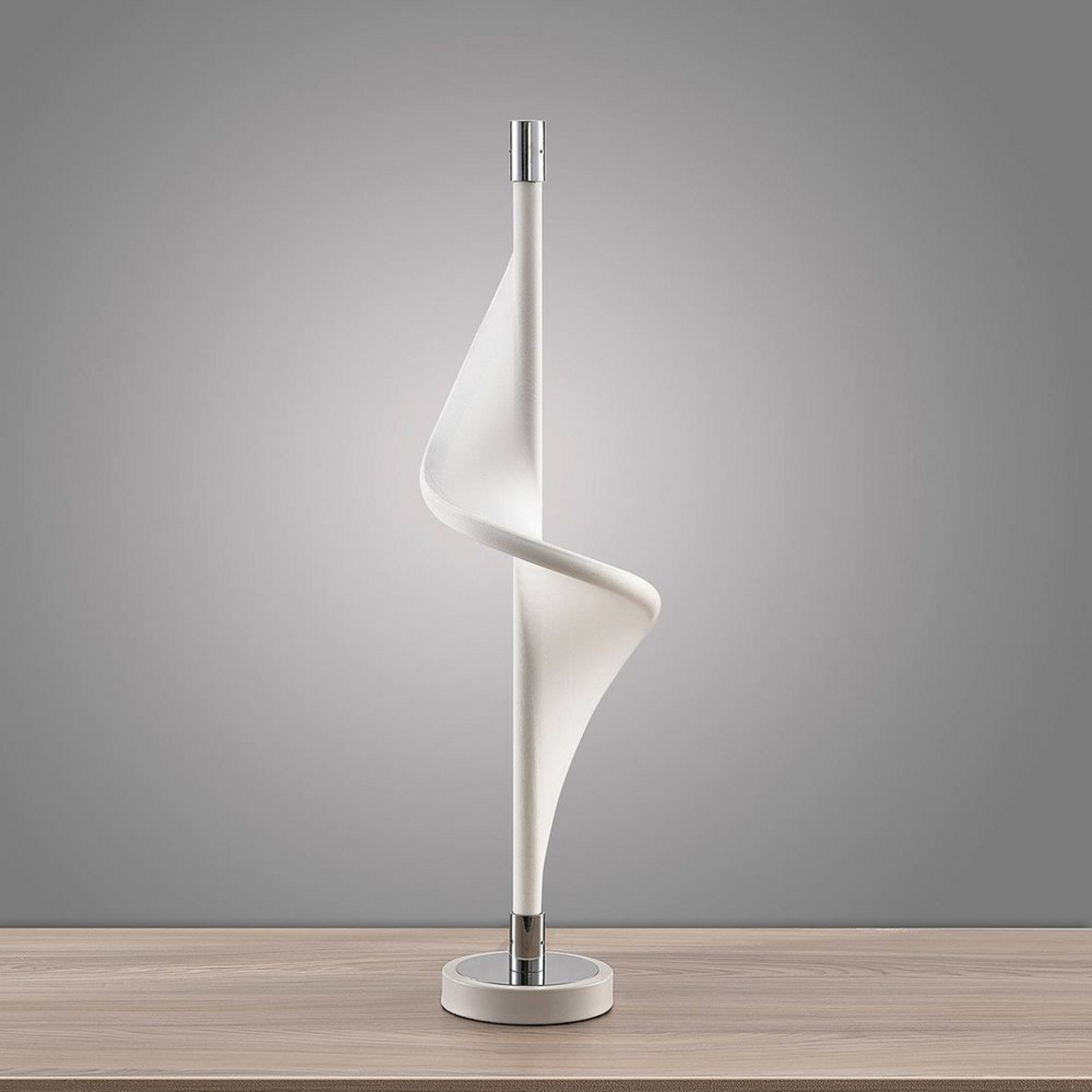 Edano LED Pöytävalaisin White/Chrome - Lucande