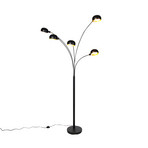 Golvlampa Sixties med 5 armar, svart