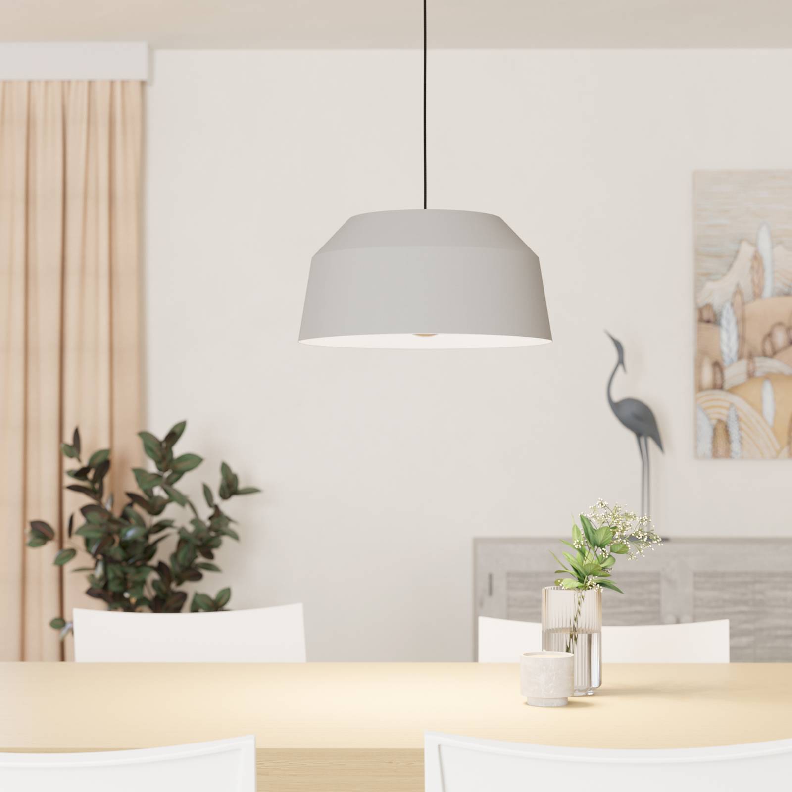 Hängeleuchte Contrisa in Grau, einflammig, Ø 38 cm günstig online kaufen