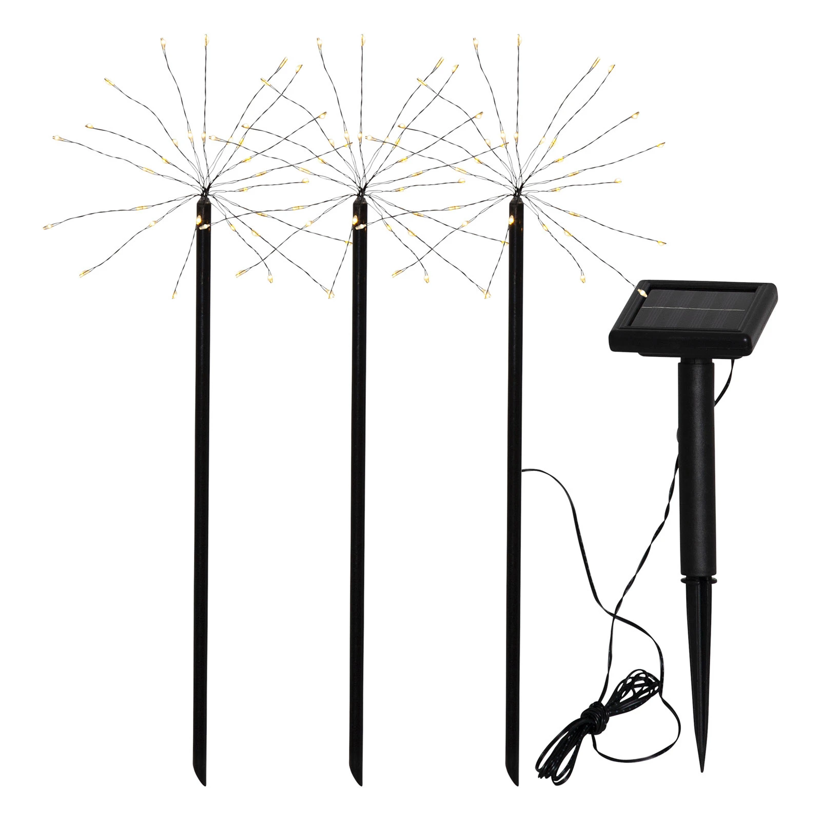 Lampa solarna LED Firework z grotami ziemnymi