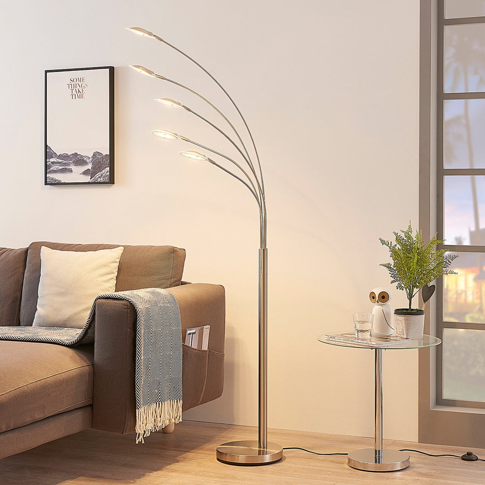 Anea 5 Lattiavalaisin Nickel/White - Lindby