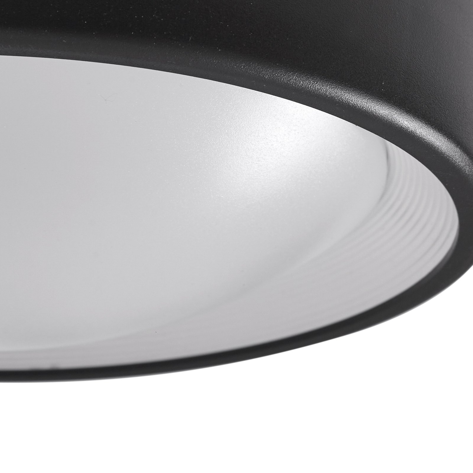 Lindby LED buiten plafondlamp Niniel, zwart/wit, kunststof