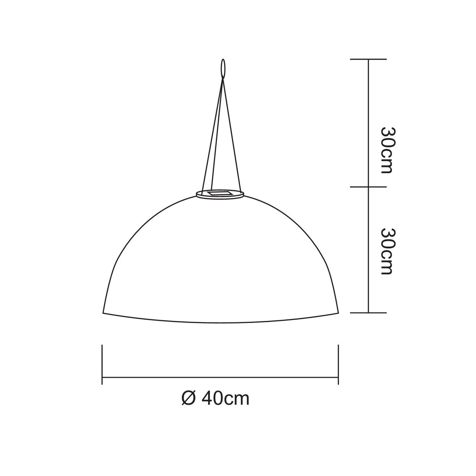 LED-Solar-Hängeleuchte 33982, weiß, Leinen, Kunststoff